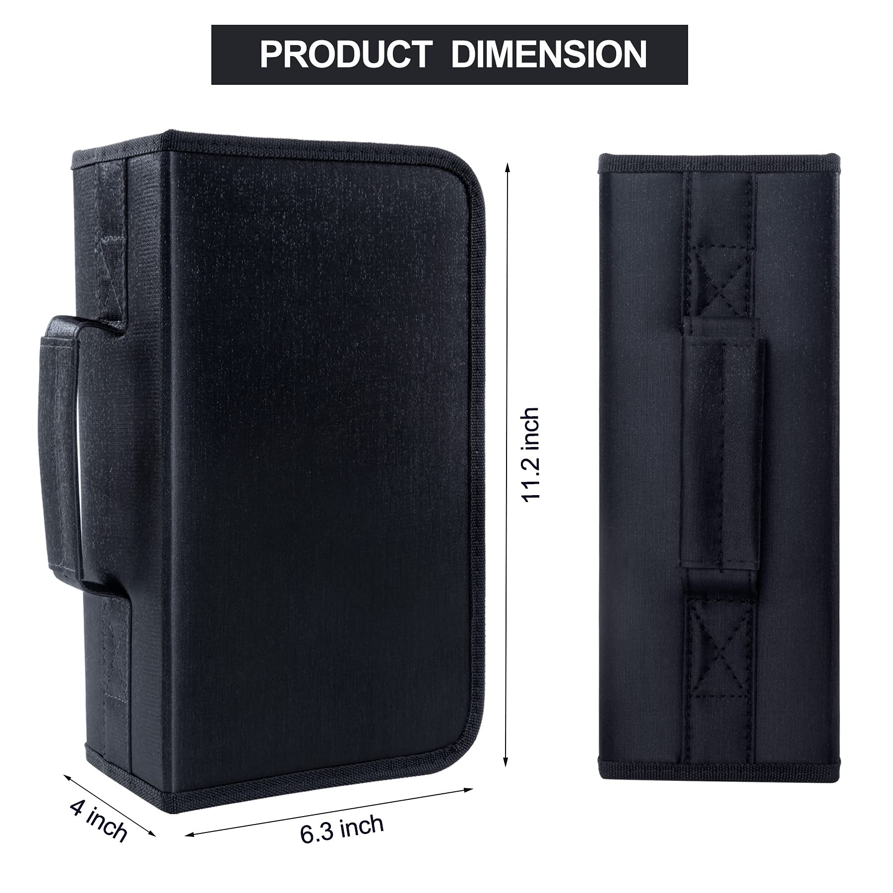CD/DVD Case Holder, 128 Capacity CD VCD Media Wallet, Storage, Holder, Booklet, Organizer (Black) Black - Image 6