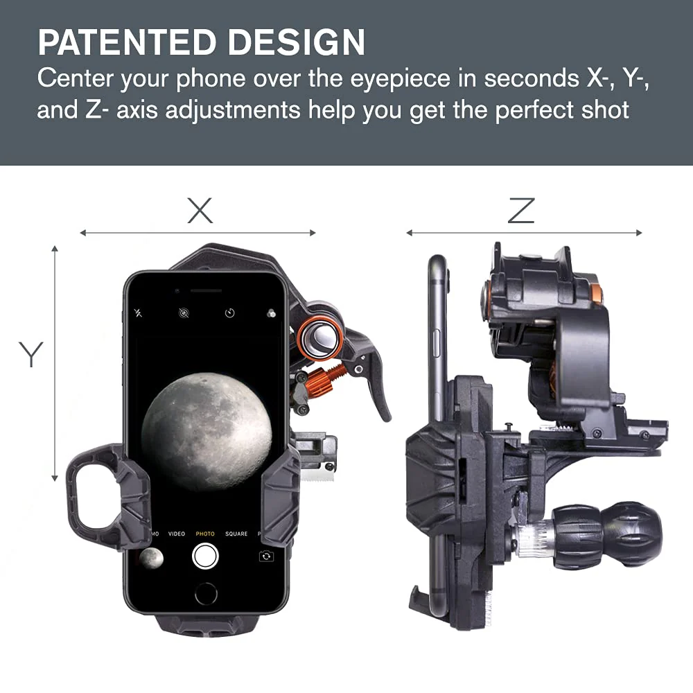 Celestron - NexYZ DX Kit - 3-Axis Universal Smartphone Adapter - Digiscoping Smartphone Adapter - Bluetooth Shutter Release Remote – Capture Images and Video Through Your Telescope or Spotting Scope NeXYZ DX 3 Axis Phone Adapter w/ Bluetooth - Image 3