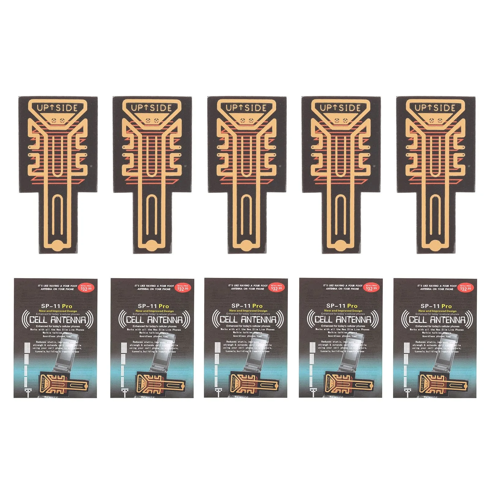 Cell Phone Booster, 5Pcs Antenna Booster Antenna Booster Sticker Tool for Outdoor Camping, Support Two Way Radios, PDAs, Walkie Talkies, Buzzers