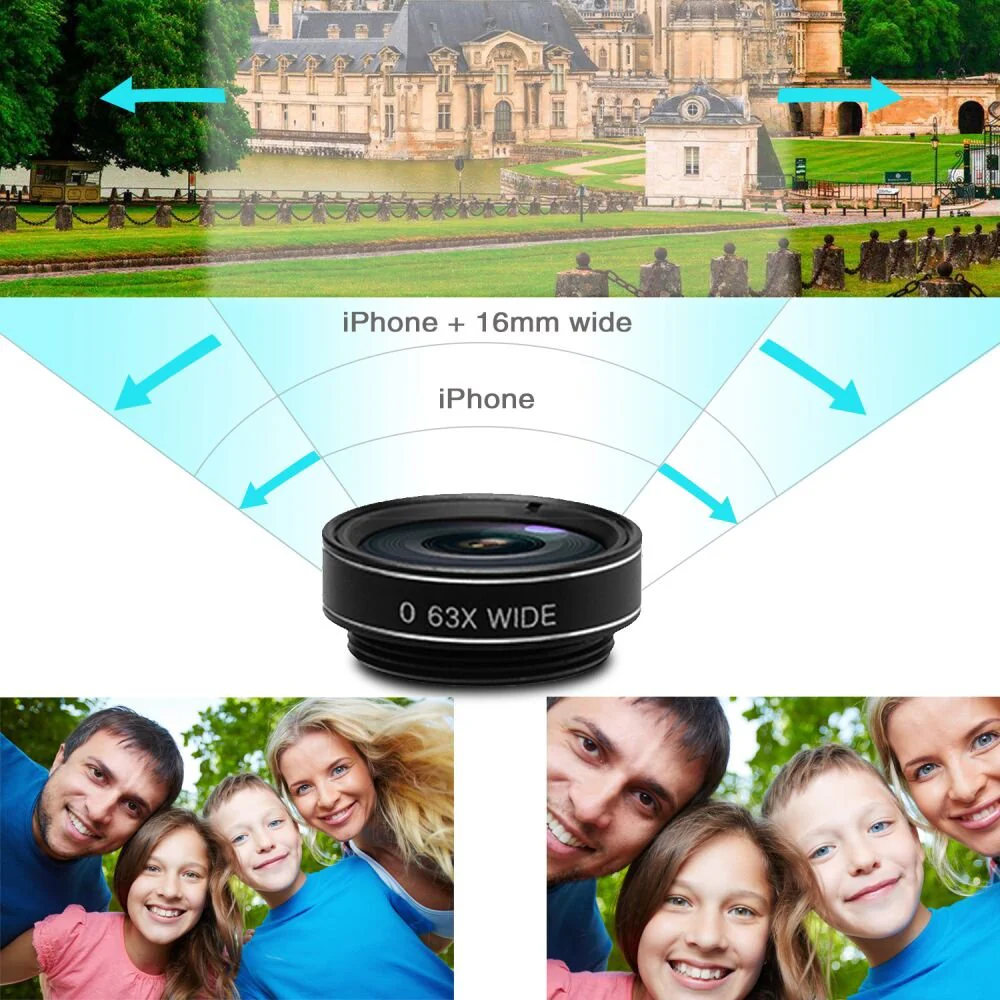 Cell Phone Camera Lens Kit,11 in 1 Super Wide Angle+ Macro+ Fisheye Lens +Telephoto+ CPL+3/6 Kaleidoscope+Starburst/Radial/Soft/Flow Filter Lens Compatible for iPhone X/8/7/6s/6 Plus, Samsung,Android 11 in 1 phone lens - Image 3