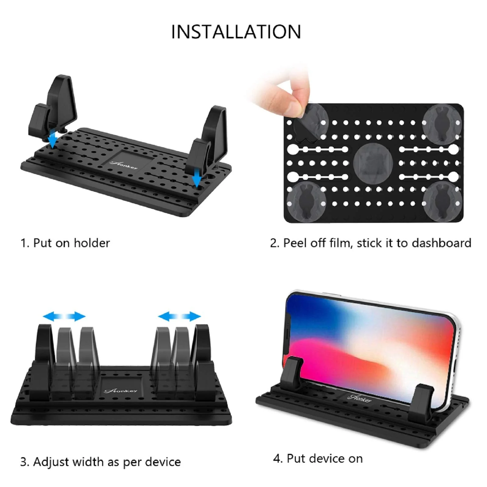 Cell Phone Holder for Car, Dashboard Car Pad Mat Vehicle GPS Mount Universal Fit All Smartphones, Compatible with iPhone Xs/XS Max XR X 6S 7/8 Plus - Image 5