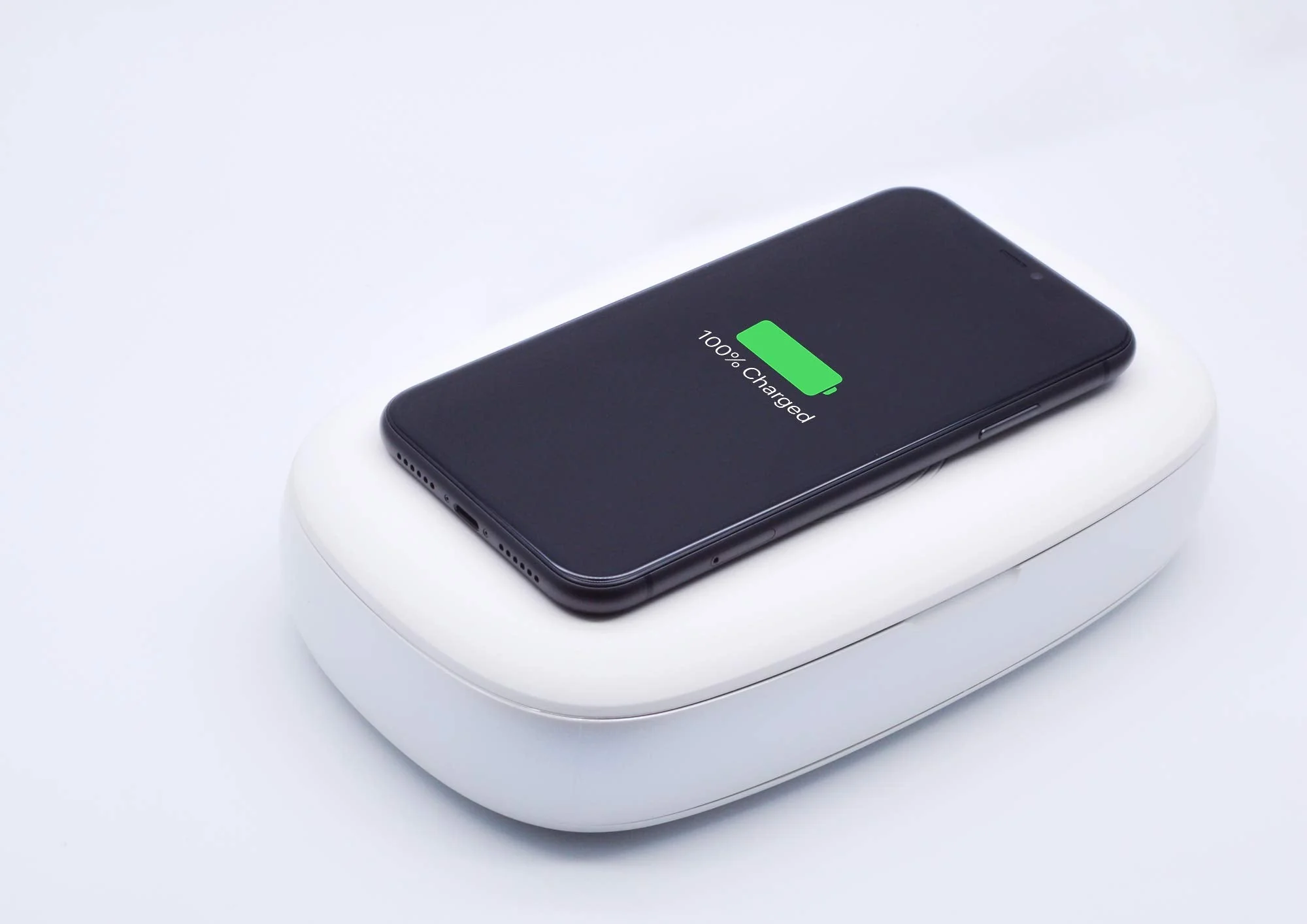 Cell Phone Sanitizer Universal Cell Phone Charger Box | 360-Degree UV-C Light Sanitizer | Disinfects and Charges All Phones with a 9.7W Fast Wireless Charger | Aromatherapy - Image 6