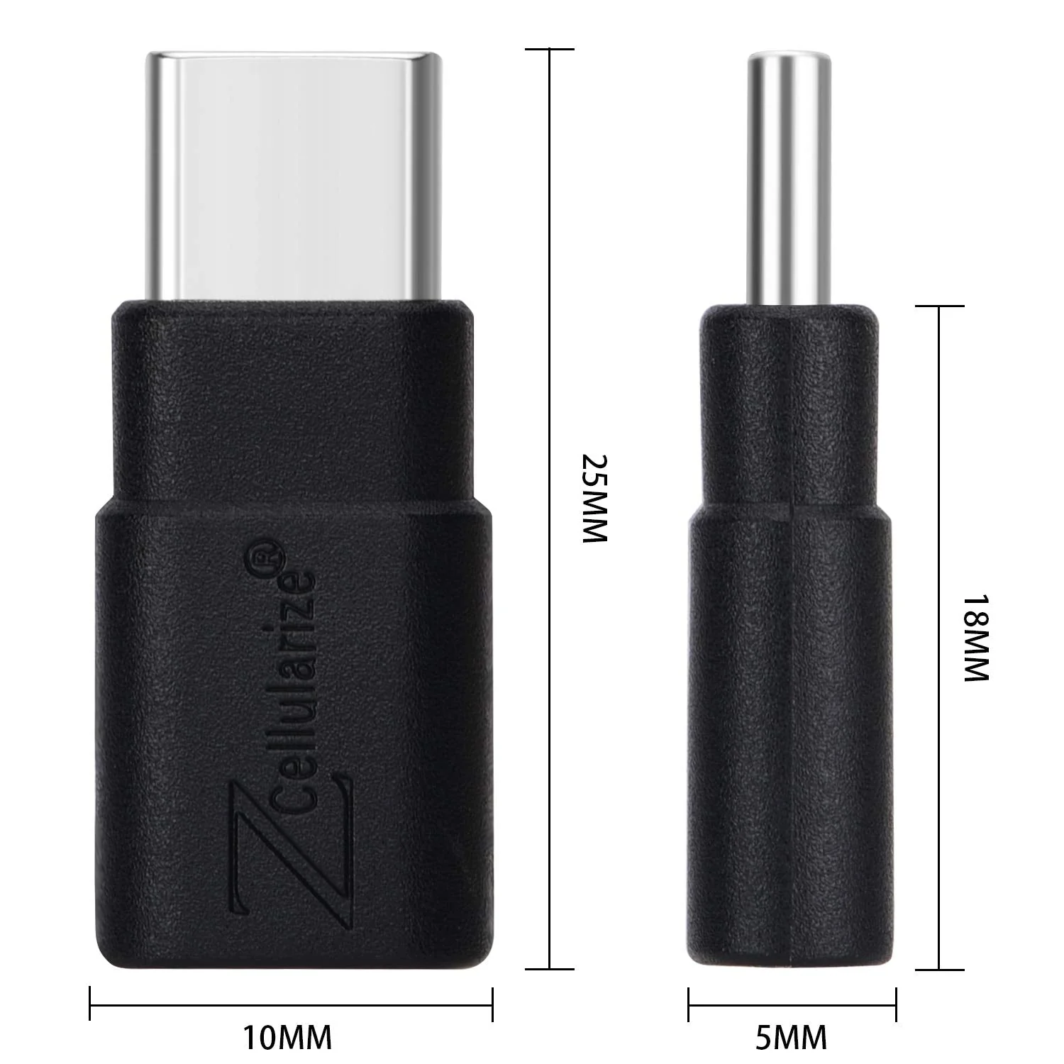 Cellularize USB C Extender Adapter (2 Pack) PD 100W Quick Charge Type C Dock Extension for Lifeproof Otterbox Case Male to Female for Thunderbolt 3 MacBook, Nintendo Switch, Samsung, Dex 2 Pack Black - Image 2