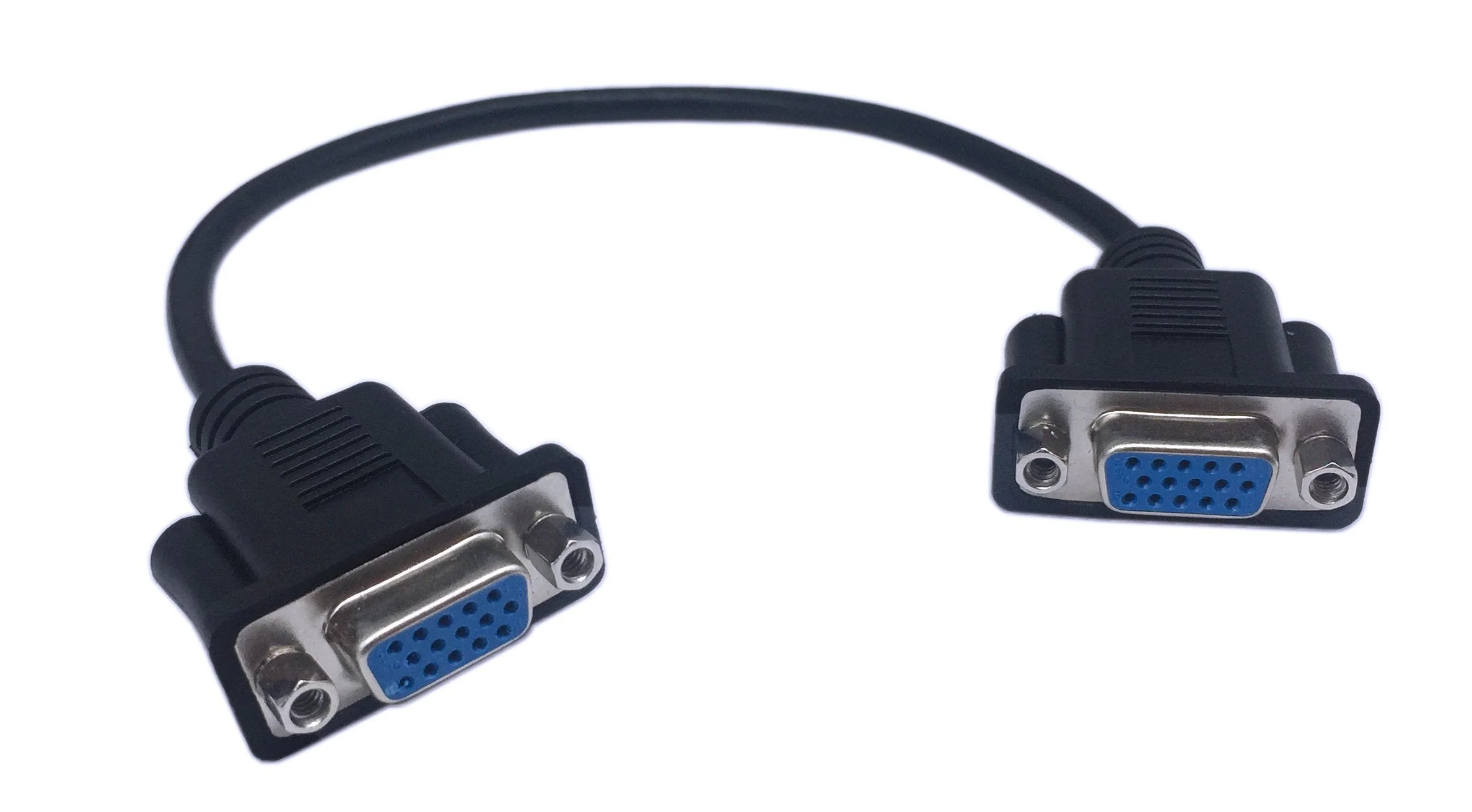 CERRXIAN 1ft VGA SVGA 15 Pin HD15 Female to Female Gender Changer Adapter Extension Video Monitor Cable for PC Laptop TV Porjector(ff)