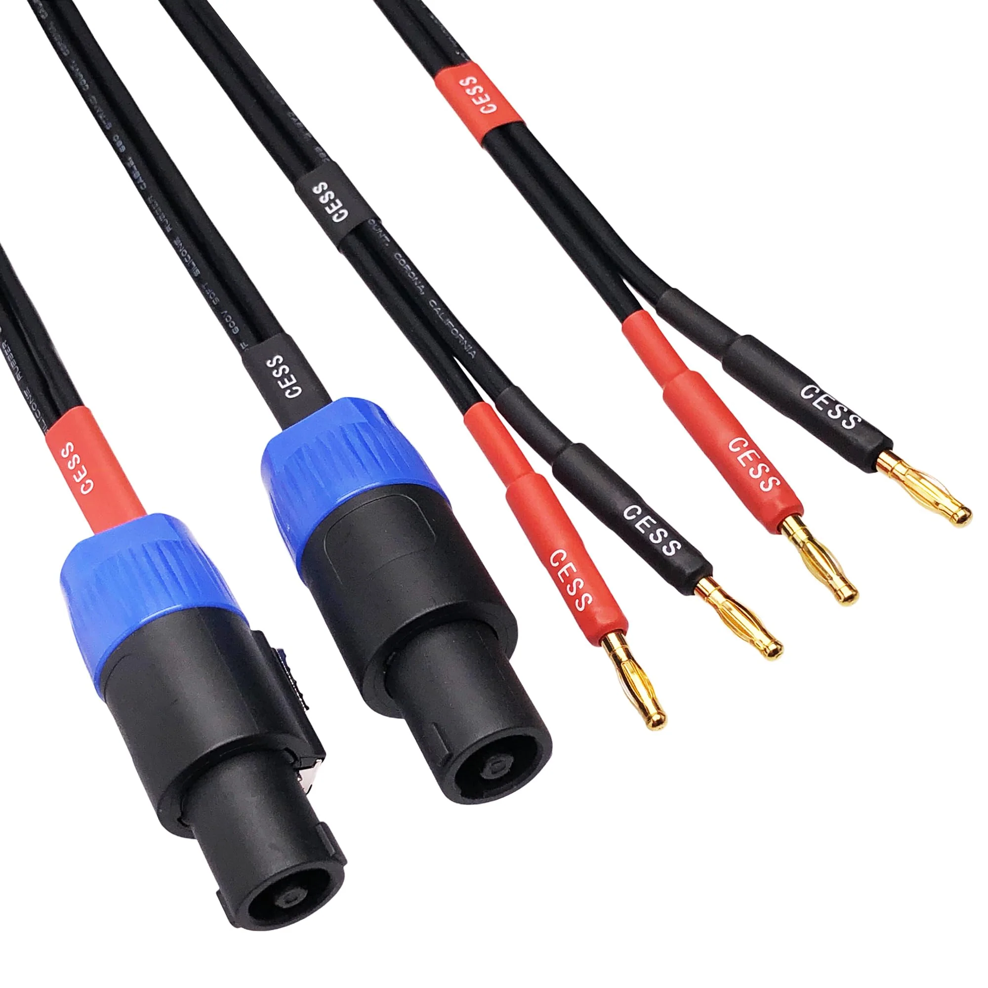 CESS-274-6f Super Soft Silicone 12 Gauge Wires Banana Plug to Speakon Speaker Cable (6 Feet) 6 Feet - Image 9