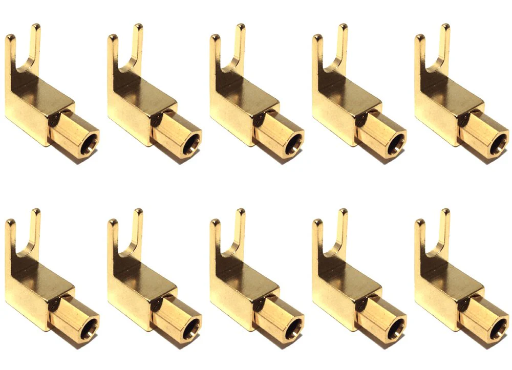 CESS Right Angle Spade Fork & Binding Post - 4mm Banana Plug Socket - Spade Fork Connector for Speaker & Power & Amp (jcx) (10 Pack) - Image 9