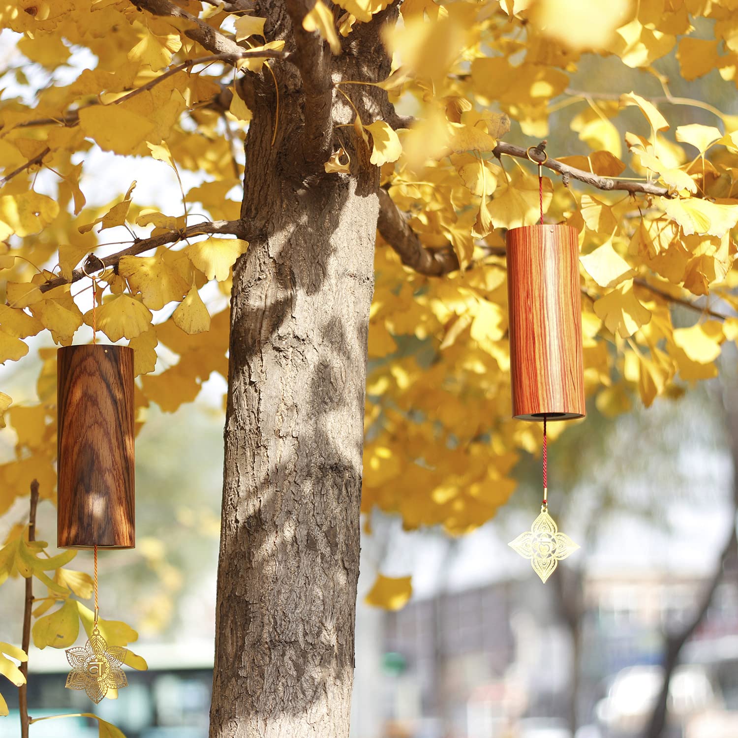 Chakra Chimes Natural Bamboo Wind Chimes Meditation Chord Windchime Wind Bell for Home Decoration Zen Mindfulness Sacral Chakra - Image 5