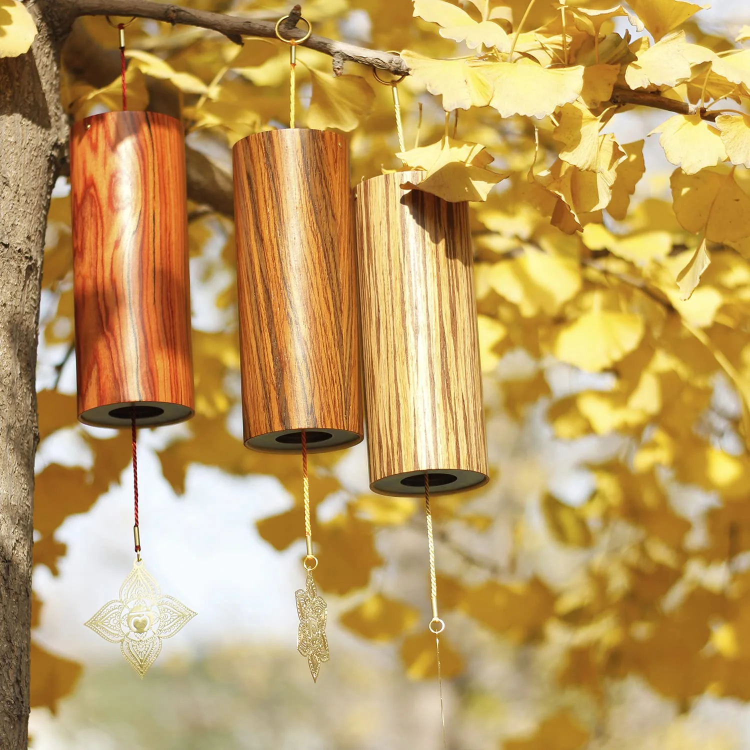 Chakra Chimes Natural Bamboo Wind Chimes Meditation Chord Windchime Wind Bell for Home Decoration Zen Mindfulness Third Eye Chakra - Image 9