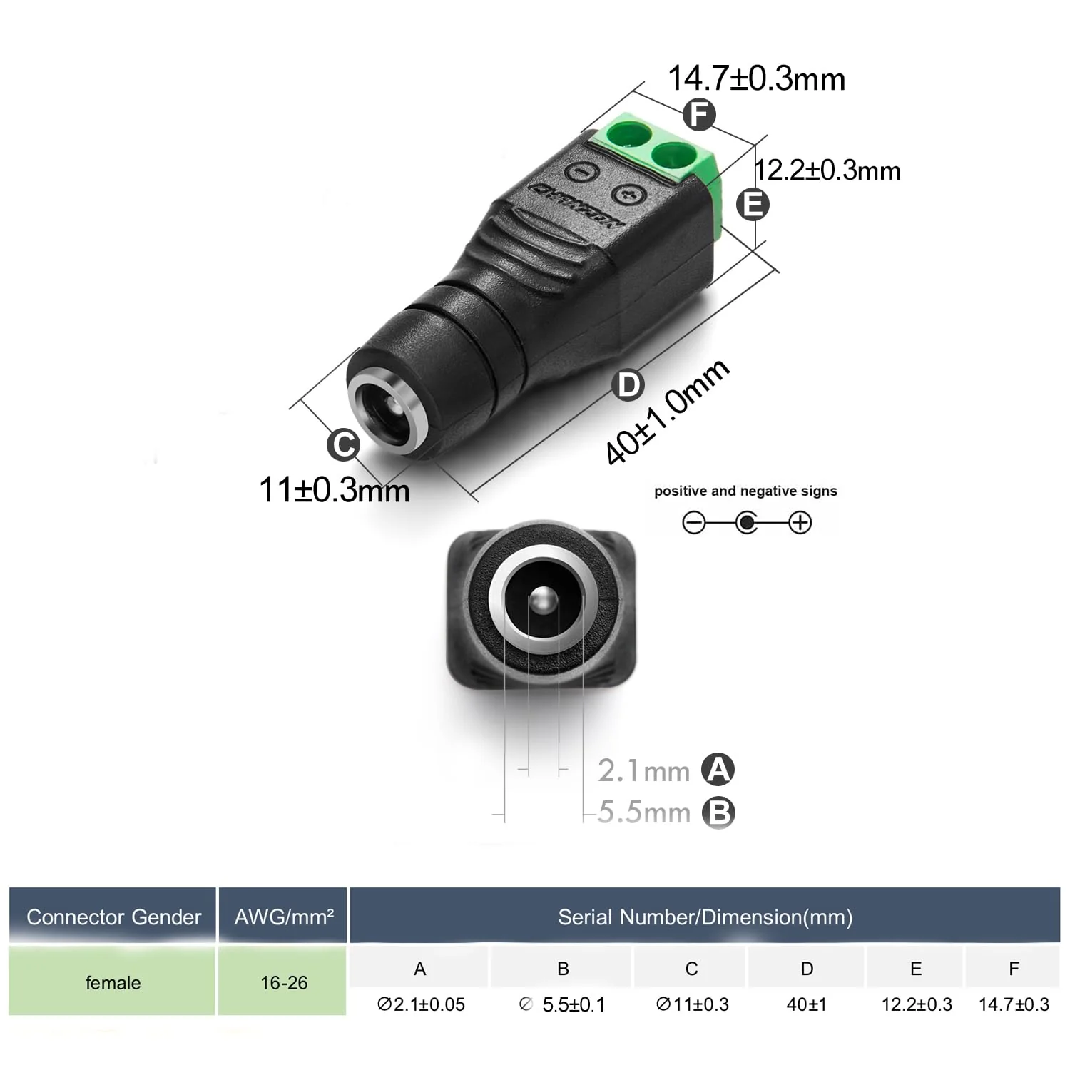 CHANZON Female 10 Pcs 12V 5.5mm x 2.1mm DC Power Jack Connector 24V Socket for Led Light Strip CCTV Security Camera Cable Wire Ends Plug Barrel Adapter - Image 3