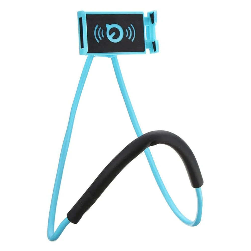 Chapter Seven Universal Smart Mobile Phone Stand,Hanging on Neck Cell Phone Mount Holder, Flexible Lazy Bracket DIY Free Rotating for Multiple Functions (Black) (Blue) Blue - Image 4