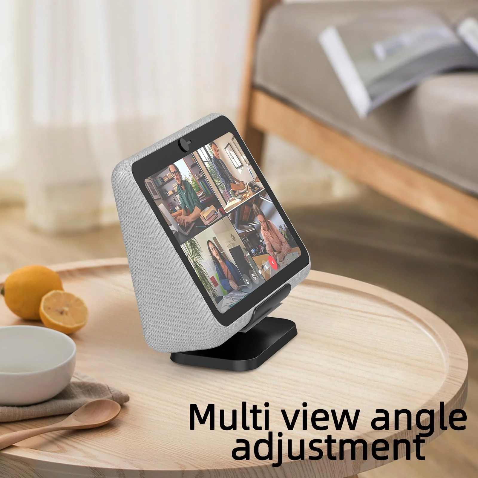 Charging Dock/Base for Meta Portal Go-Rotatable to Adjust The Angle Charging Stand for Facebook Portal Go Smart Video Calling for Office, Home with 45W PD Charging Adapter(Black) Black - Image 2