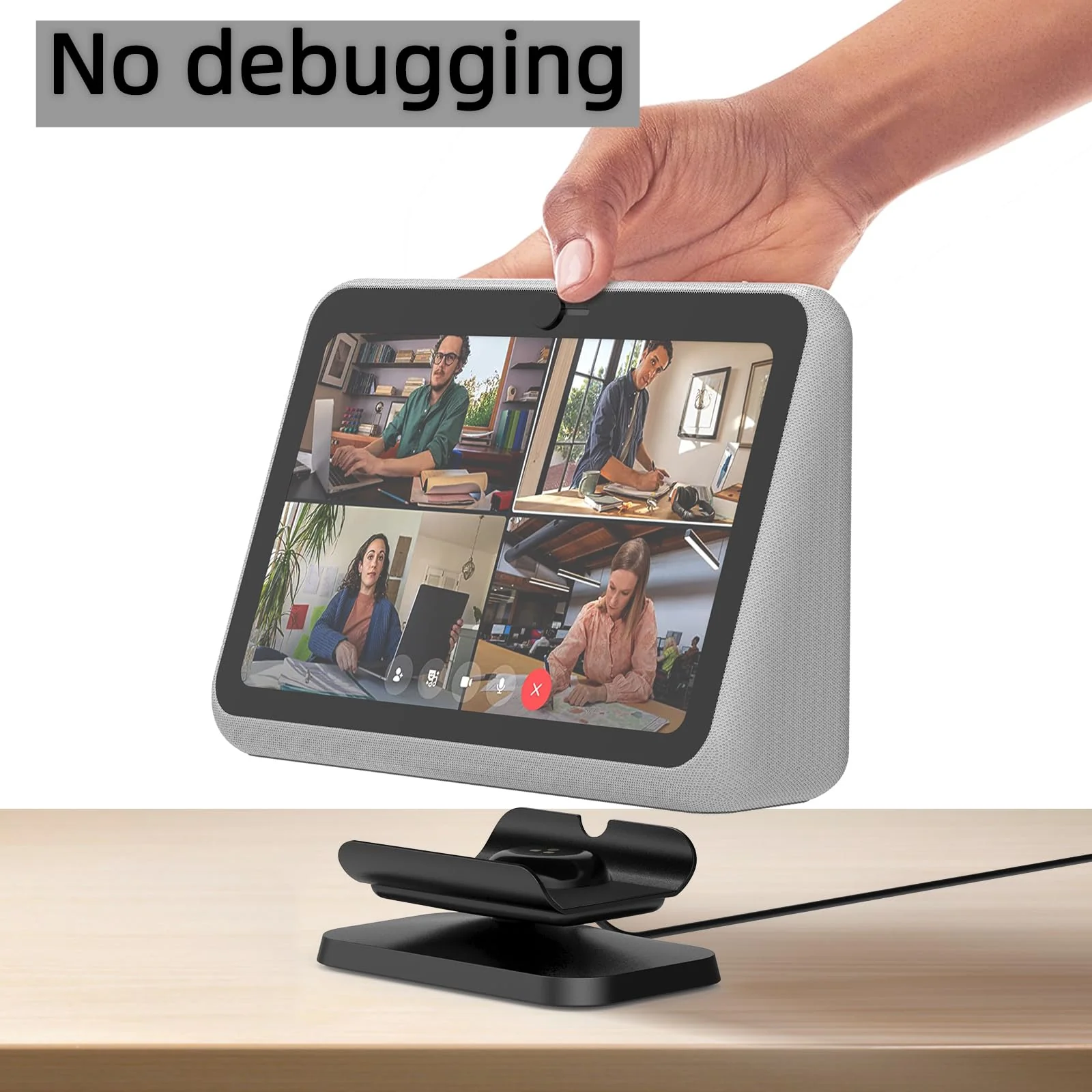Charging Dock/Base for Meta Portal Go-Rotatable to Adjust The Angle Charging Stand for Facebook Portal Go Smart Video Calling for Office, Home with 45W PD Charging Adapter(Black) Black - Image 4