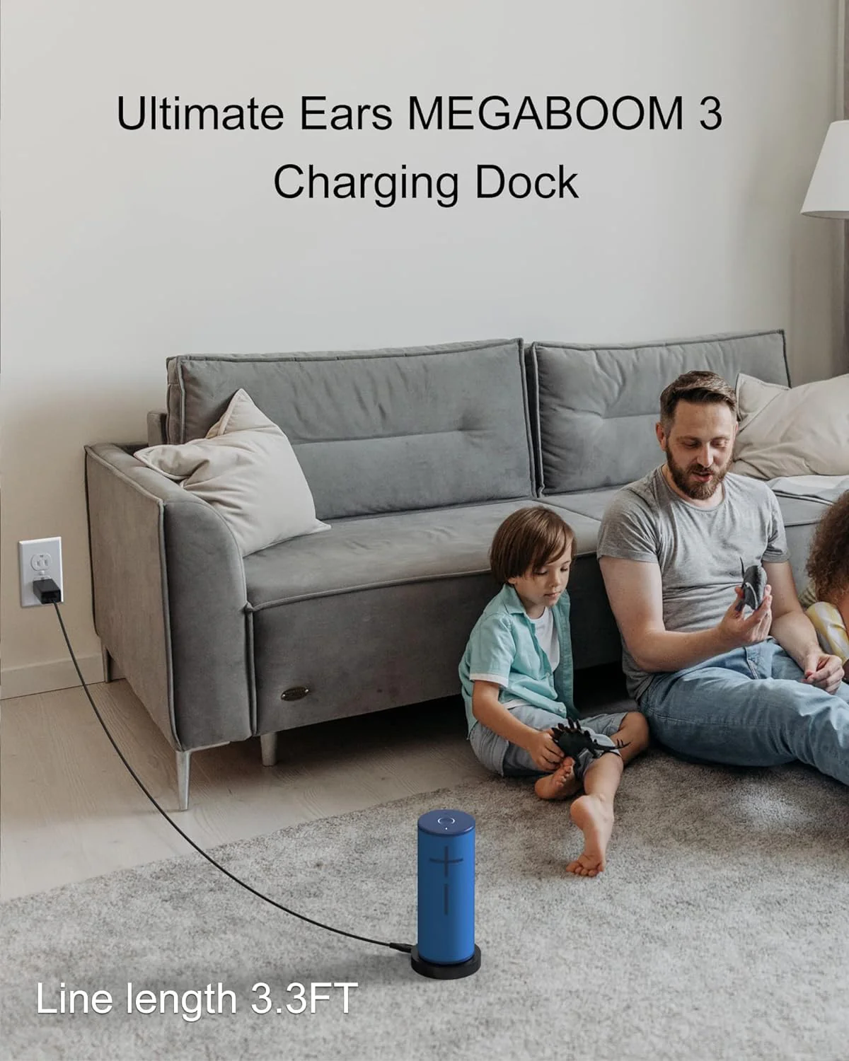 Charging Dock Compatible with Ultimate Ears Boom 3, MEGABOOM 3, Blast & MEGABLAST Portable Waterproof Wireless Bluetooth Speaker. (Black) Black - Image 4