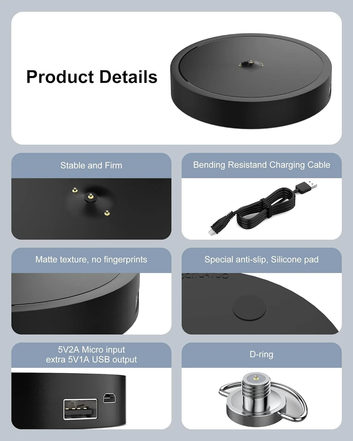 Charging Dock Compatible with Ultimate Ears Boom 3, MEGABOOM 3, Blast & MEGABLAST Portable Waterproof Wireless Bluetooth Speaker. (Black) Black - Image 5