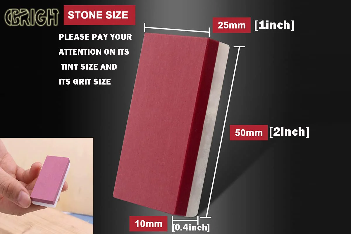 CHEERBRIGHT 1PC Dual Sided Combination Whetstone Sharpening Stone, Fine Grinding and Polishing Sharpening Ruby Stone and Agate Stone - Image 2