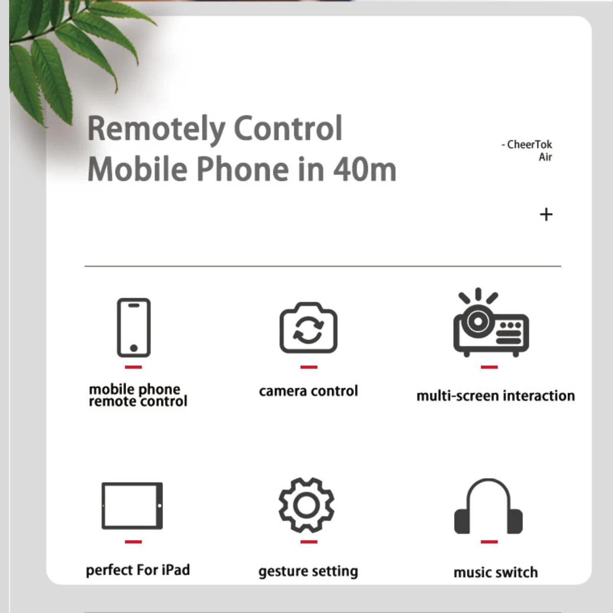 CheerTok Air - TikTok Scrolling Remote Control, Page Turner for Ebook Kindle, Bluetooth Wireless Camera Video Recording Remote for iPhone, iPad, Android, Cell Phones, Smartphones and Tablets Black Dual Button - Image 4