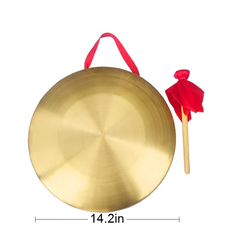 Chinese gong,Chinese Traditional Percussion Instrument is Suitable for Family Offices to Celebrate,Authentic Chinese Wind Gong,Hand Selected For Quality (36cm/14.2inch) 36cm - Image 2