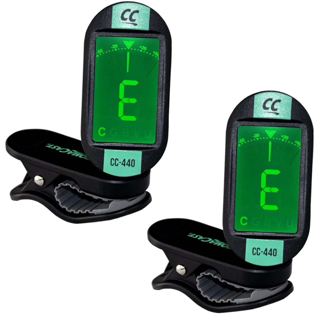 ChromaCast CC-440 Clip On Chromatic Tuner, Surf Green, Pack of 2 (CC-440-SGR-2PK) 2 PACK