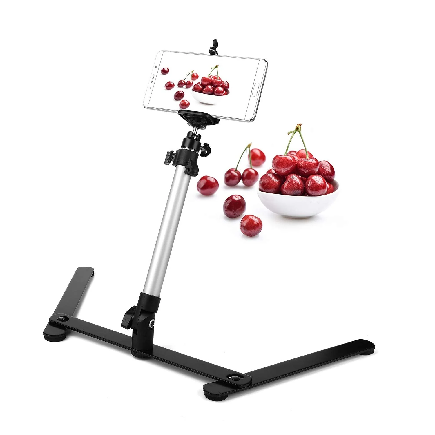 ChromLives Photo Copy Stand Pico Projector Stand with Phone Clamp Overhead Phone Mount Phone Stand Mini Tripod Adjustable Tabletop Monopod Stand Compatible with Smart-Phone Pic Projector - Image 2
