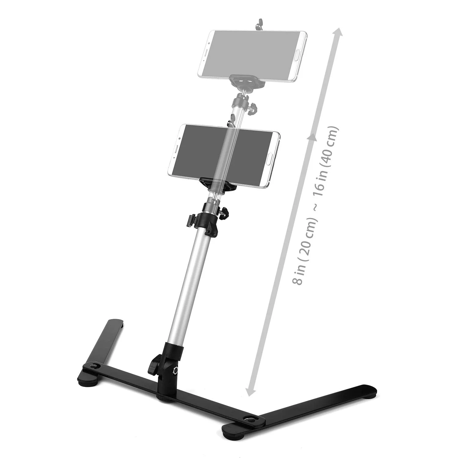 ChromLives Photo Copy Stand Pico Projector Stand with Phone Clamp Overhead Phone Mount Phone Stand Mini Tripod Adjustable Tabletop Monopod Stand Compatible with Smart-Phone Pic Projector - Image 5