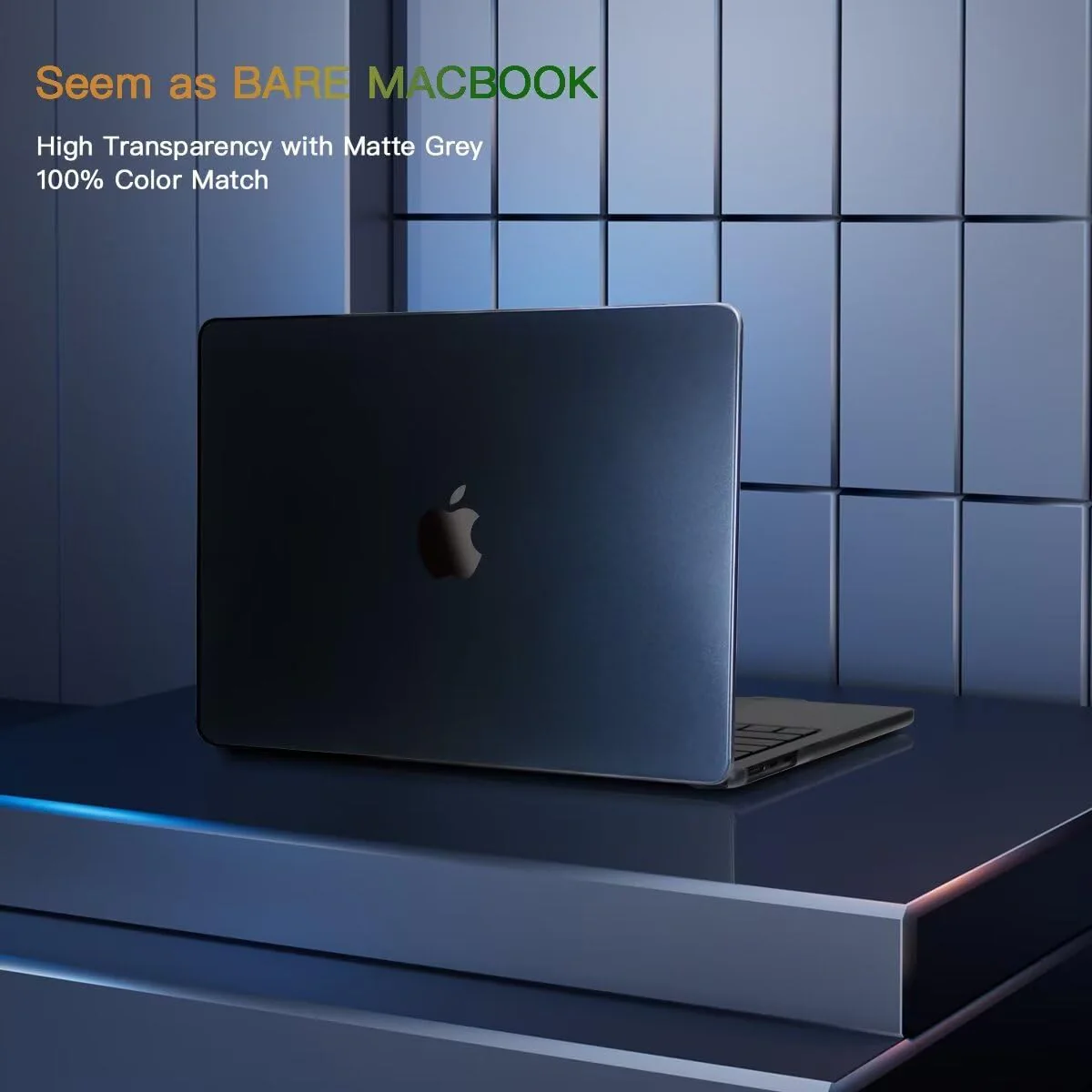 CISSOOK Compatible with MacBook Air 13.6 inch Case M3 A3113 M2 A2681 Model 2024 2022 Release, [Ultra Thin Armor] Durable Plastic Hard Shell Case Cover for MacBook Air M3 M2 13 inch Case - Midnight Air13.6inch-Crystalline Midnight Clear - Image 3