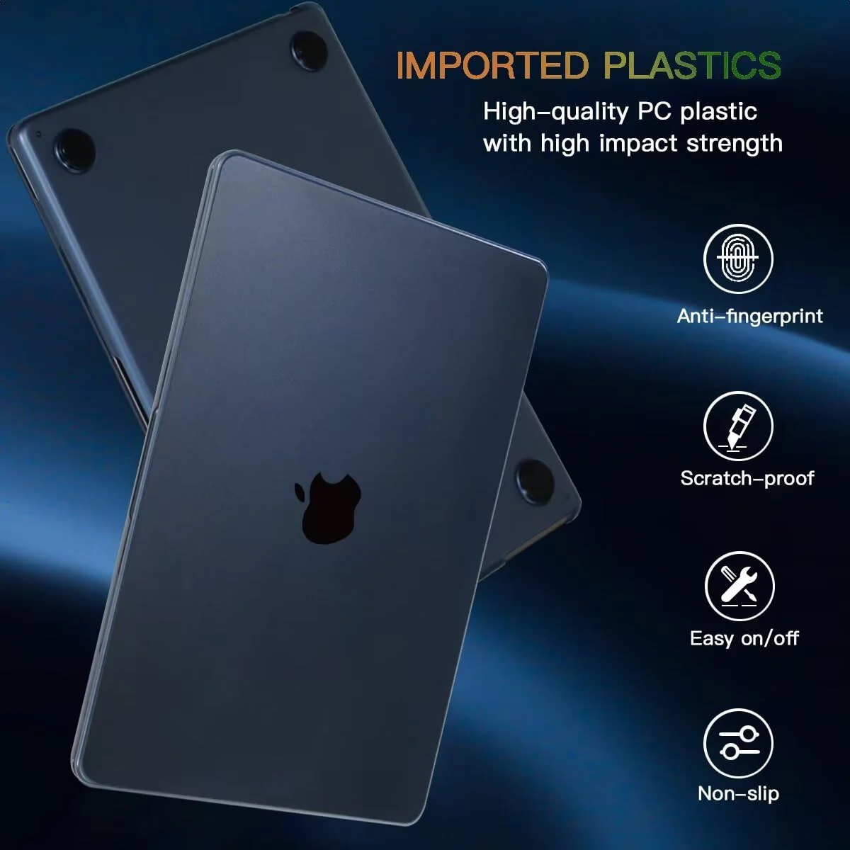 CISSOOK Compatible with MacBook Air 13.6 inch Case M3 A3113 M2 A2681 Model 2024 2022 Release, [Ultra Thin Armor] Durable Plastic Hard Shell Case Cover for MacBook Air M3 M2 13 inch Case - Midnight Air13.6inch-Crystalline Midnight Clear - Image 5