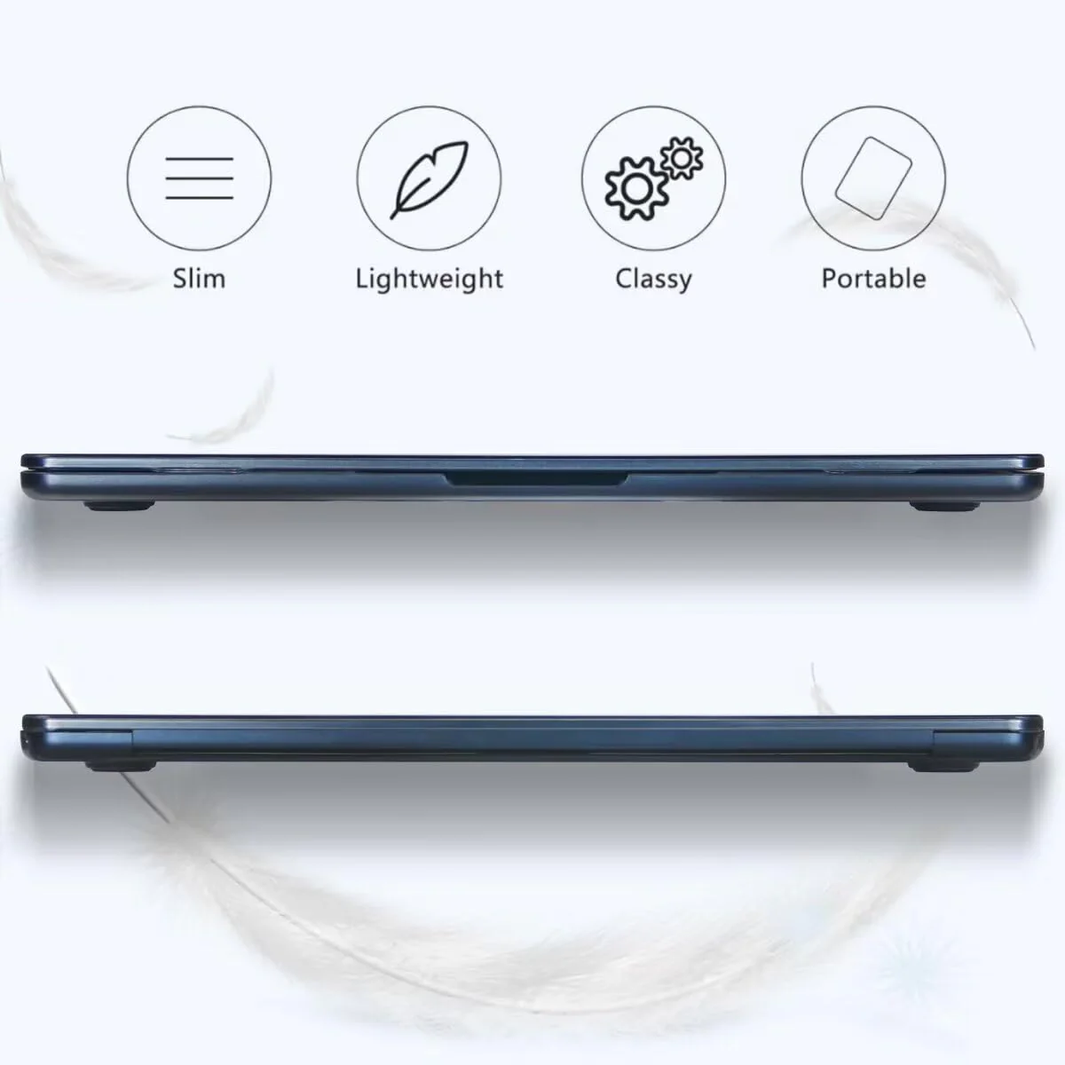 CISSOOK Compatible with MacBook Air 13.6 inch Case M3 A3113 M2 A2681 Model 2024 2022 Release, [Ultra Thin Armor] Durable Plastic Hard Shell Case Cover for MacBook Air M3 M2 13 inch Case - Midnight Air13.6inch-Crystalline Midnight Clear - Image 8