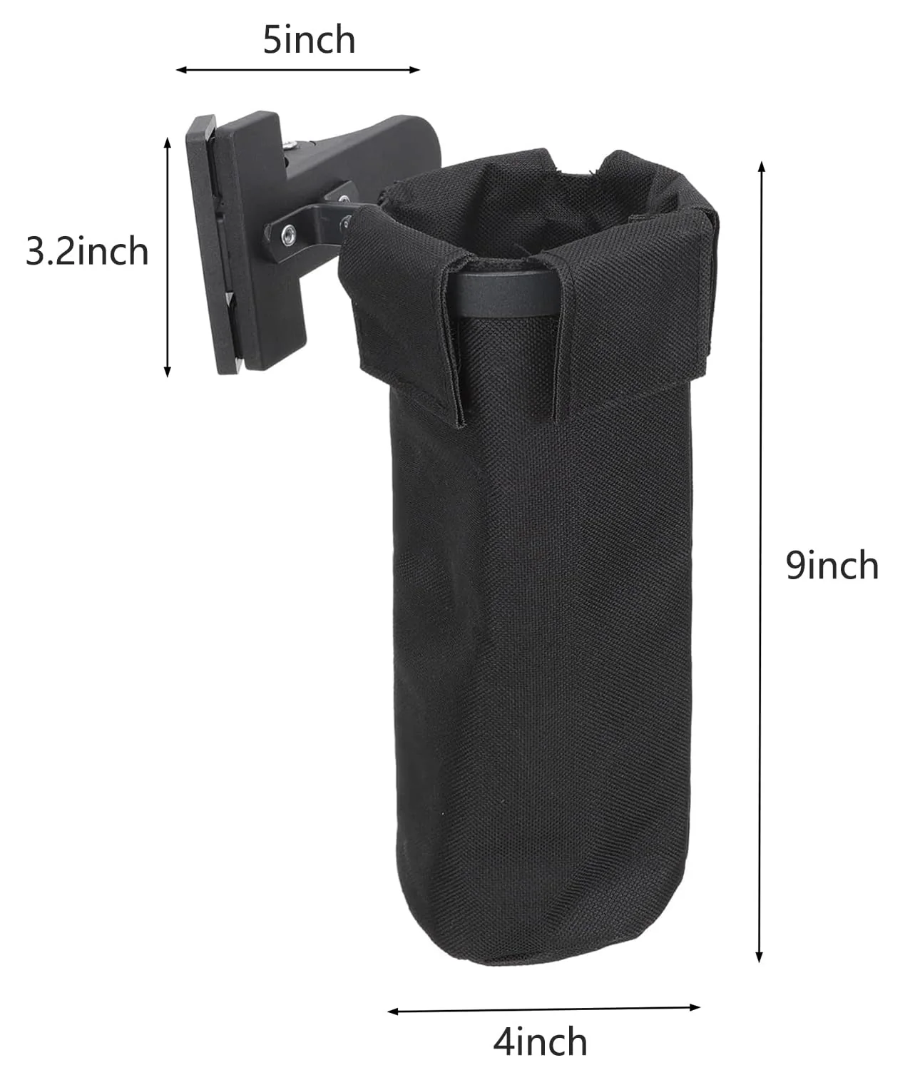Clamp on Drum Stick Holder Drum Stick Nylon Container Bag Black for Drum Kit & Music Stand, Holds up to 8-12 Pairs of Sticks - Image 2