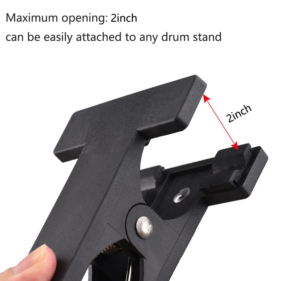 Clamp on Drum Stick Holder Drum Stick Nylon Container Bag Black for Drum Kit & Music Stand, Holds up to 8-12 Pairs of Sticks - Image 4
