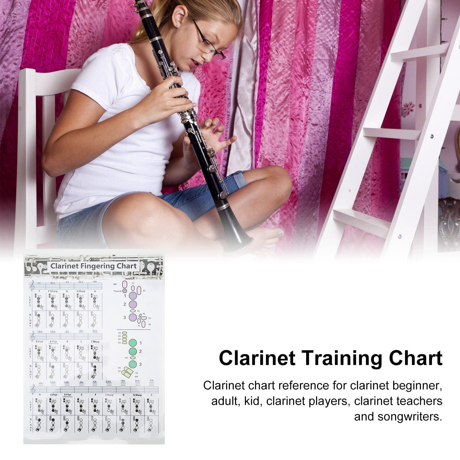 Clarinet Chords Poster, Clarinet Fingering Chart Exquisite Portable Clear Print Convenient for BeginnerClassroom Band Room (Clarinet Chord Sheet (trumpet)) Clarinet Chord Sheet (trumpet) - Image 2