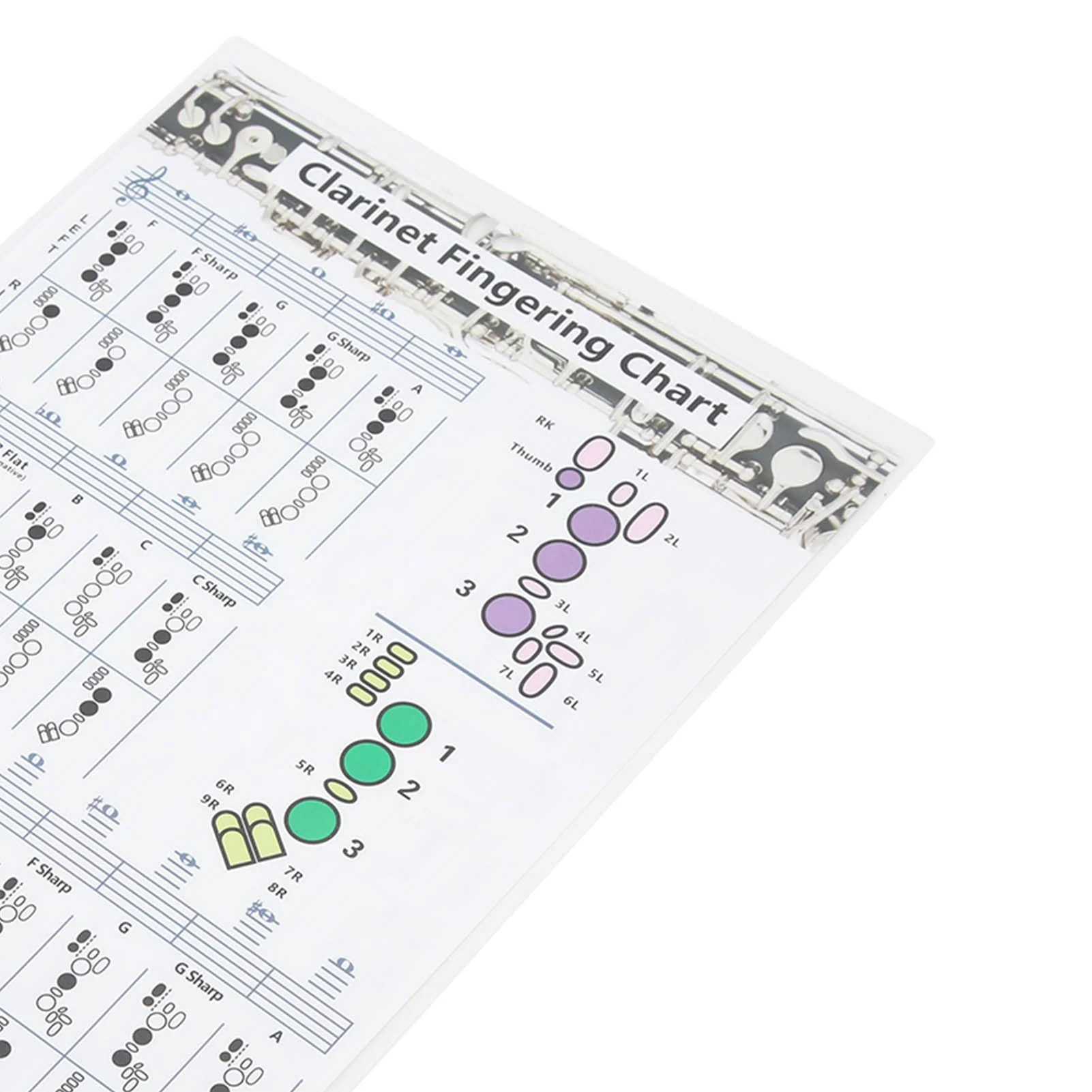 Clarinet Chords Poster, Clarinet Fingering Chart Exquisite Portable Clear Print Convenient for BeginnerClassroom Band Room (Clarinet Chord Sheet (trumpet)) Clarinet Chord Sheet (trumpet) - Image 9