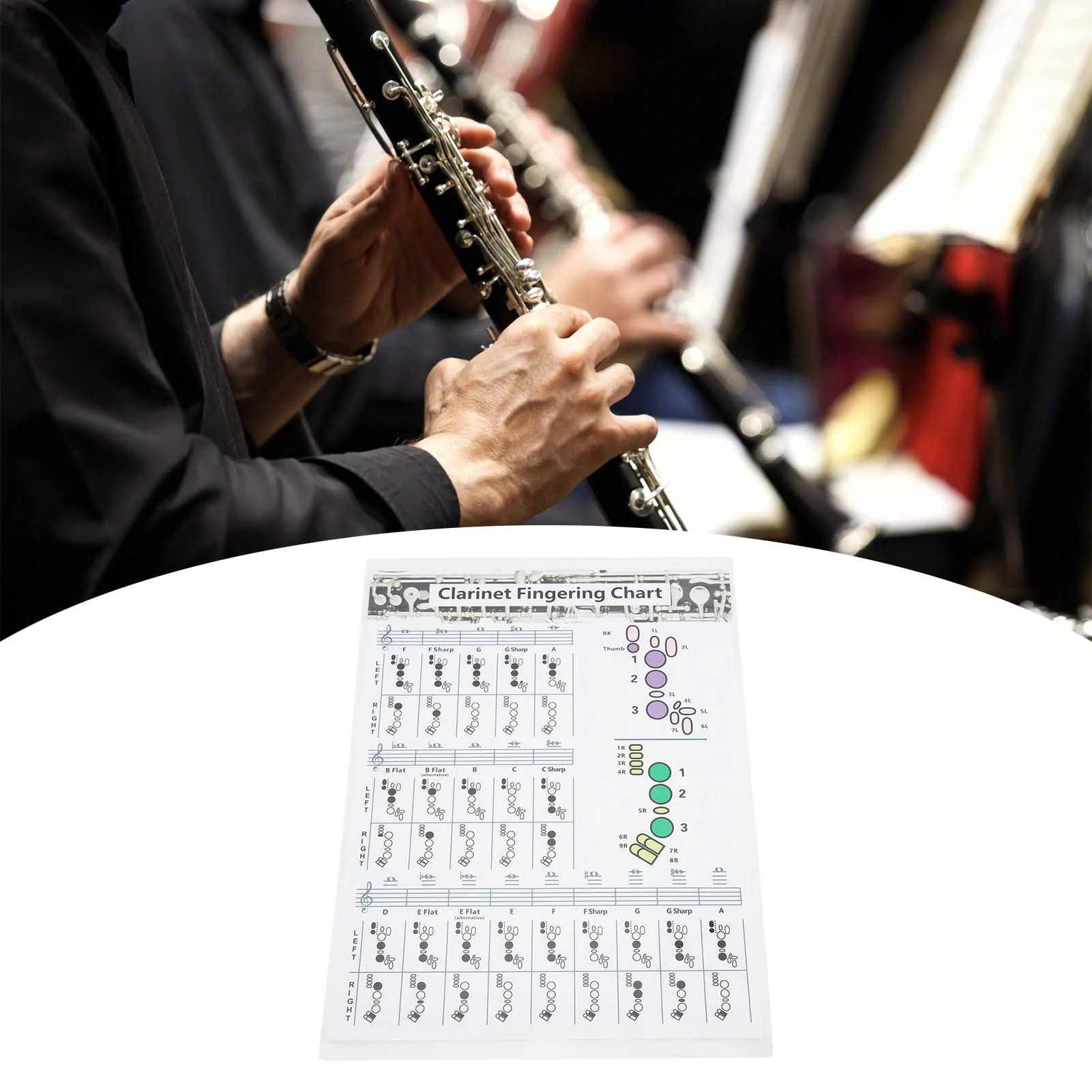 Clarinet Fingering Chart Clarinette Beginners Training Chart Beginner Clarinet Poster for The Band Room(S 30cm) Clarinet chords (trumpet) - Image 4