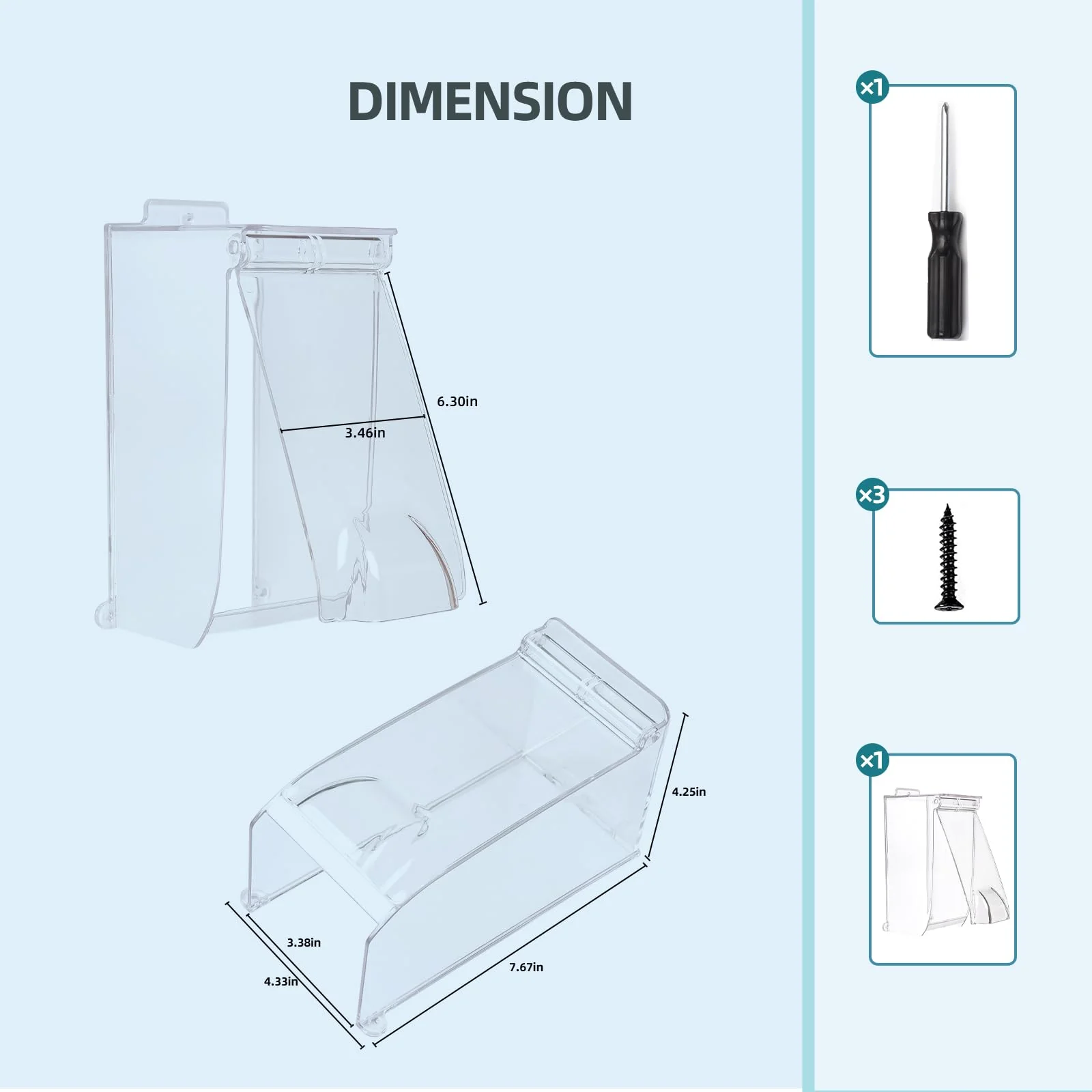Clear Gate Outdoor Keypad Cover,Flip Access Control Rain Cover,Doorbell rain cover Compatible for Ring Doorbell/Lock Keypad/Attendance Machine/Door Keypad - Image 3