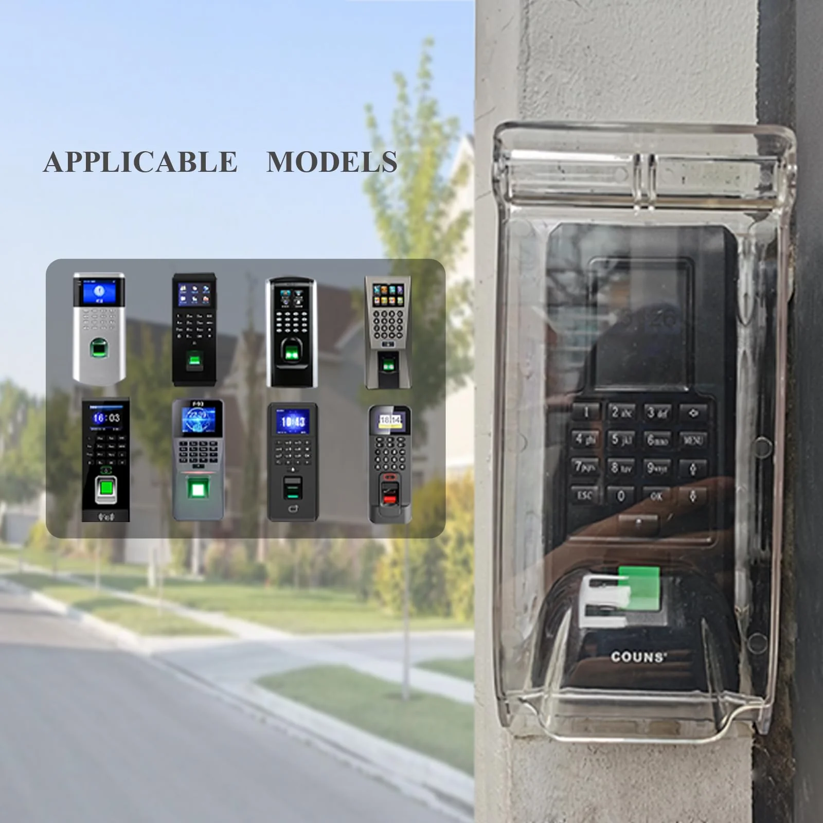 Clear Gate Outdoor Keypad Cover,Flip Access Control Rain Cover,Doorbell rain cover Compatible for Ring Doorbell/Lock Keypad/Attendance Machine/Door Keypad - Image 4