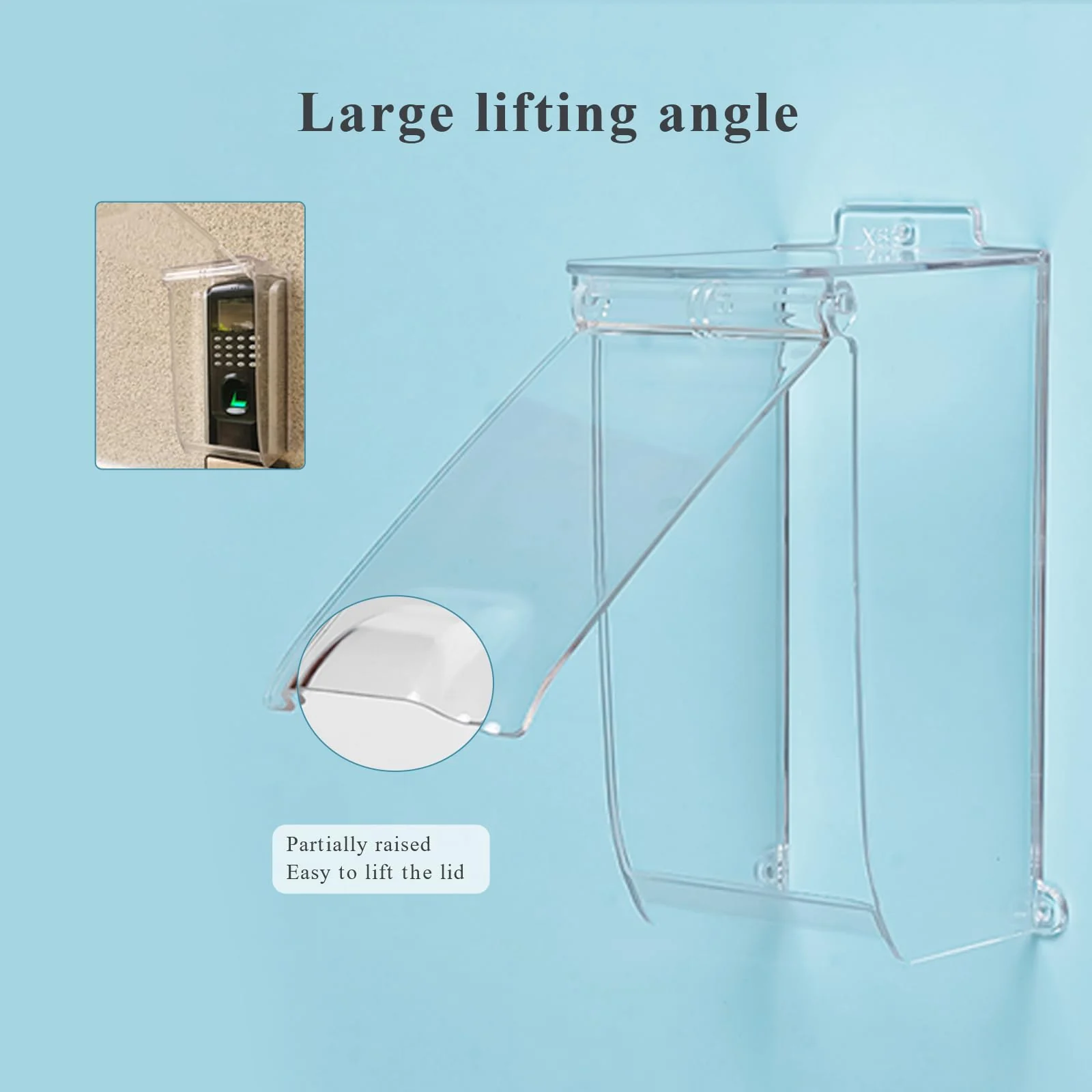 Clear Gate Outdoor Keypad Cover,Flip Access Control Rain Cover,Doorbell rain cover Compatible for Ring Doorbell/Lock Keypad/Attendance Machine/Door Keypad - Image 7