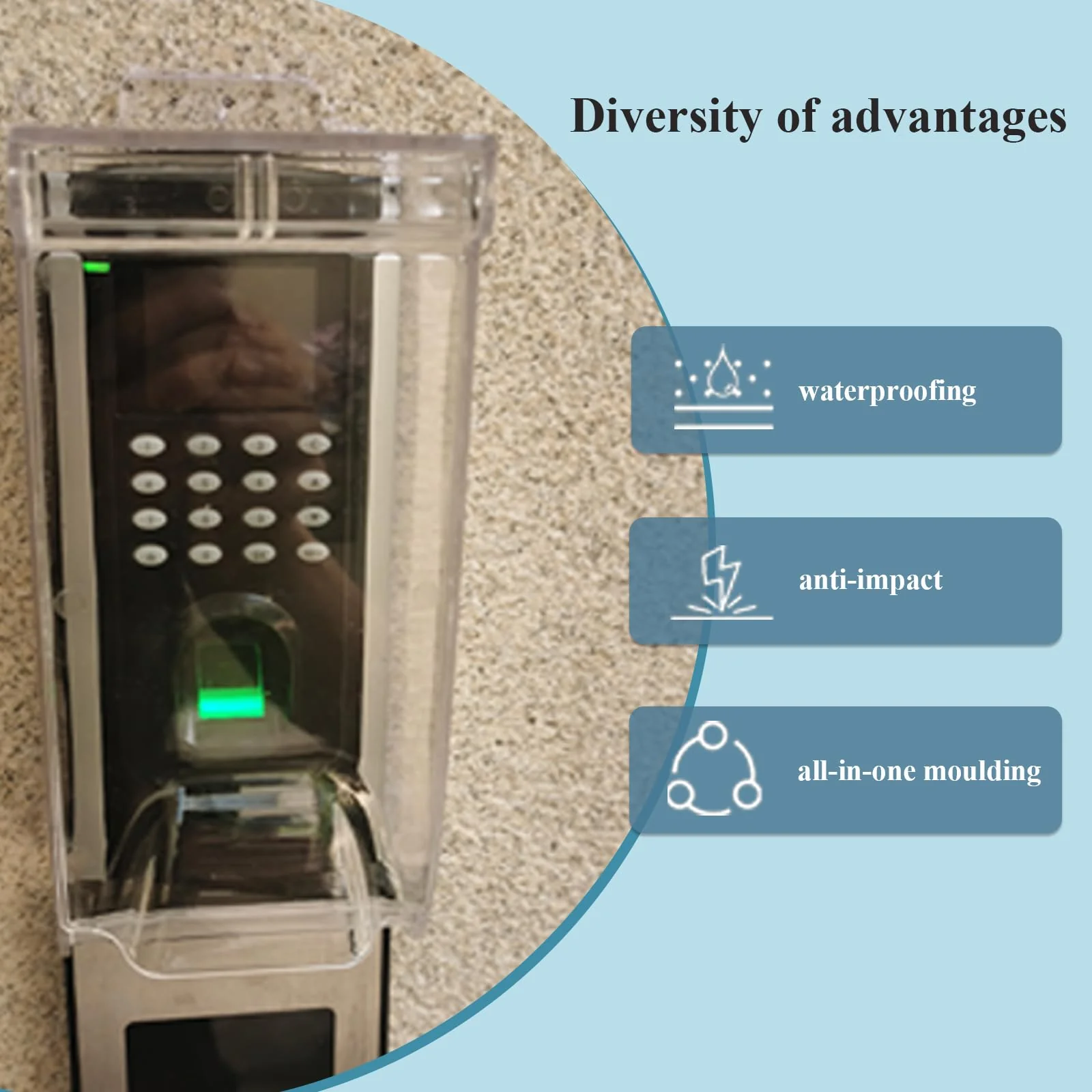 Clear Gate Outdoor Keypad Cover,Flip Access Control Rain Cover,Doorbell rain cover Compatible for Ring Doorbell/Lock Keypad/Attendance Machine/Door Keypad - Image 8