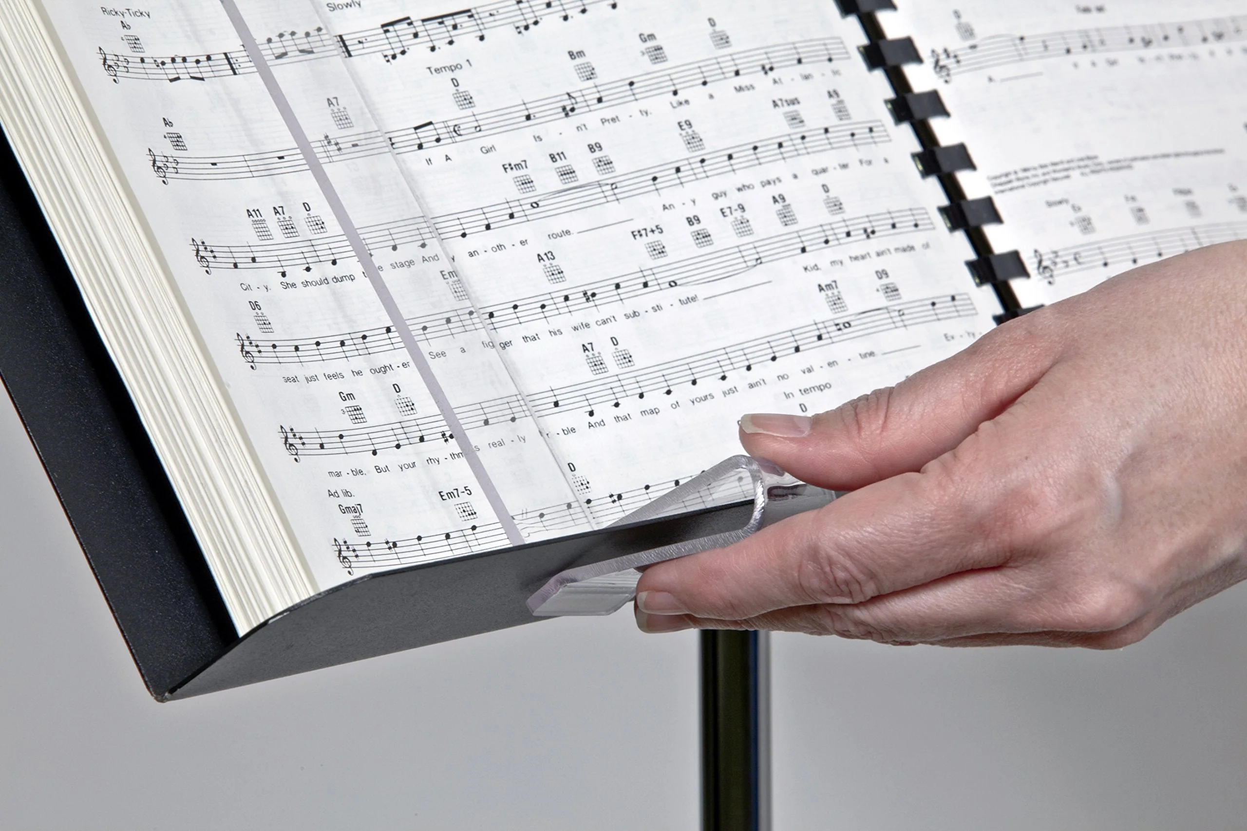 Clear Music Clips Sheet Music Holder for Music Stand, Durable Break-Resistant Flexible Plastic MADE IN USA 1 Pair - Image 2