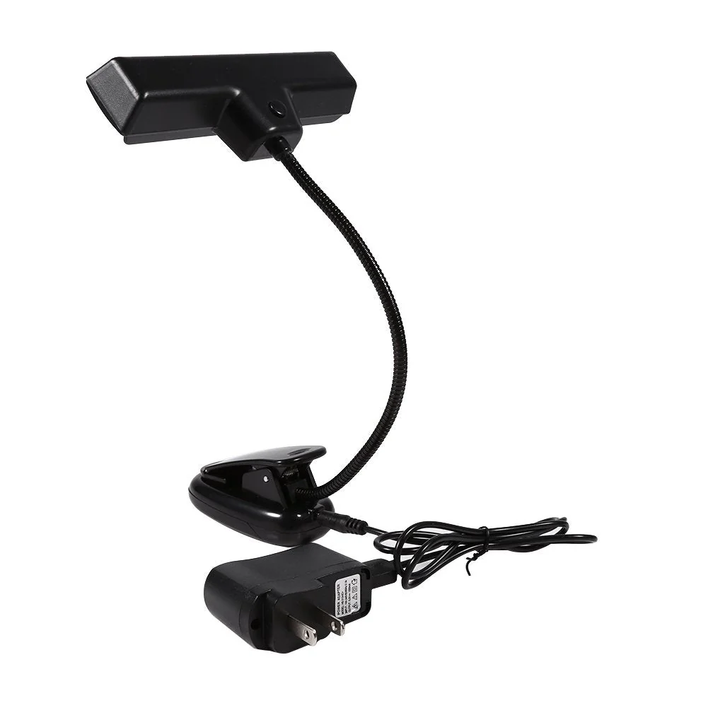 Clip On Lamp Clip On Lamps Plastic Metal Black Portable 10 Led Clip On Music Stand Clamp Light Bedroom Desk Reading Lamp Ac 110V ~220V (b) - Image 8