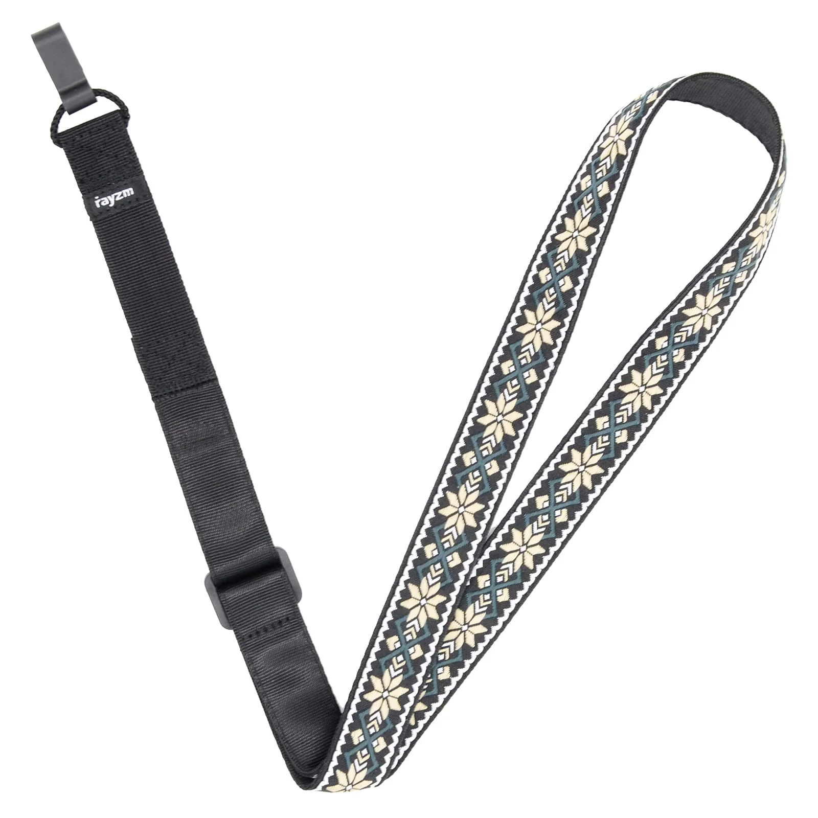 Clip-on Ukulele Strap, Jacquard Weave Cotton Strap for Ukulele, Adjustable Cotton Neck Sling Strap for Ukulele, Button-Free Cross-Chest Uke Strap, No Screws, Hands Free