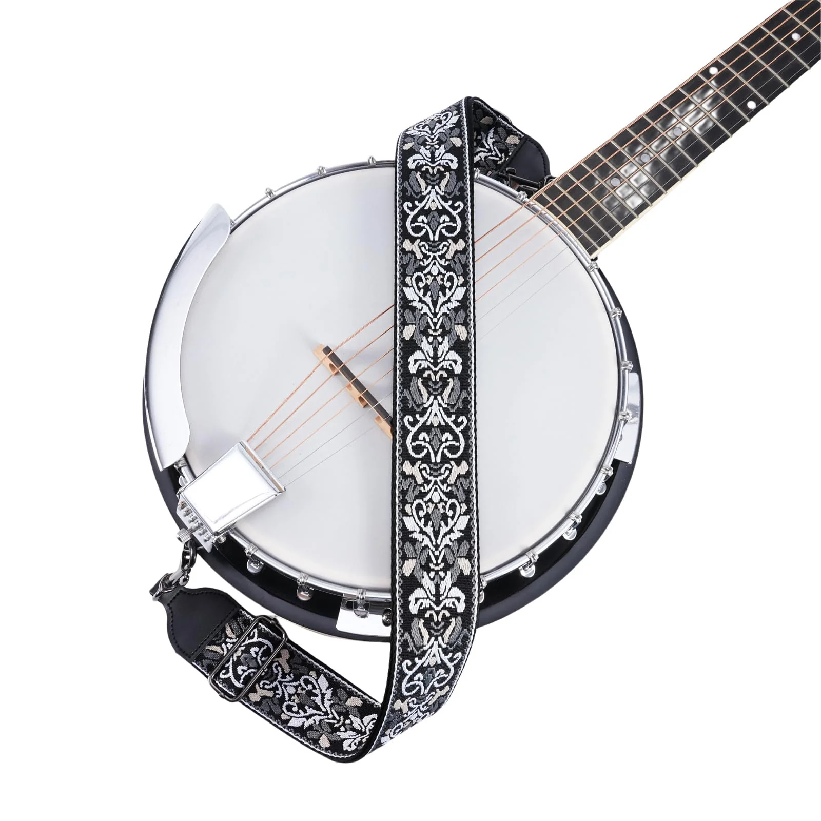CLOUDMUSIC Banjo Strap Purse Strap Crossbody Guitar Strap For Shoulder Handbag With Gunmetal Hardware(Baroque Grey) Baroque Grey - Image 2