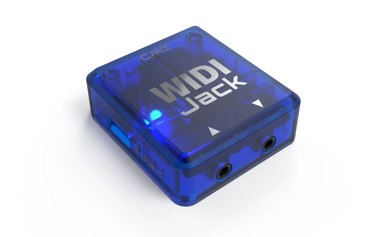 CME WIDI Jack - Bluetooth MIDI Interface for TRS/DIN MIDI devices - Power by MIDI Out or usb-c - Ultra low 3ms latency wireless MIDI for Synthesizer EWI Keytar Pedalboard Digital Piano