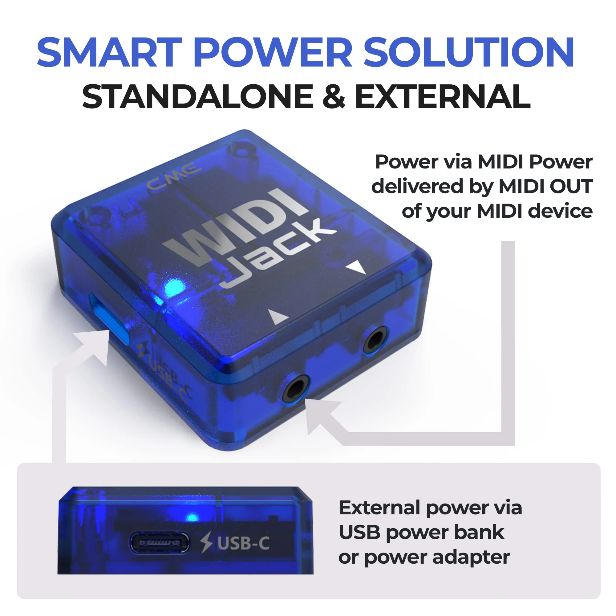 CME WIDI Jack + DIN-5 MIDI Cable Pack - Bluetooth MIDI Interface with 5-PIN DIN MIDI cables Included - Works with all DIN-5 MIDI devices - Wireless MIDI for Synth Keytar Pedalboard Keyboard - Image 4