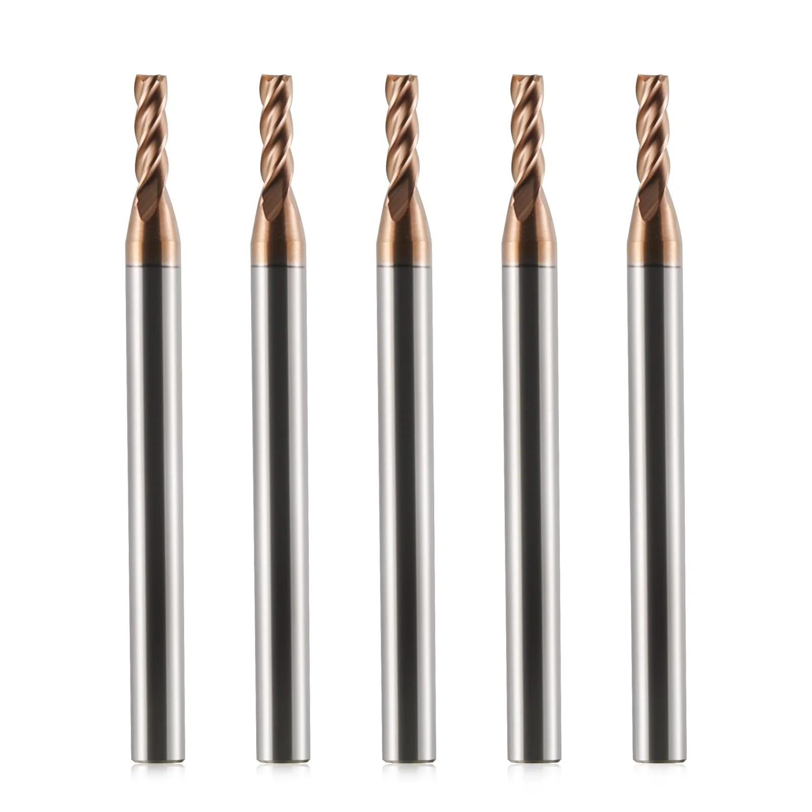 CNC Milling Cutter 2.5 mm Carbide AlTiN 55HRC 4 Flute for Roughing/Finishing Solid Carbide End Mills Tungsten Carbide Pack of 5 D2.5x7.5xD4x50L