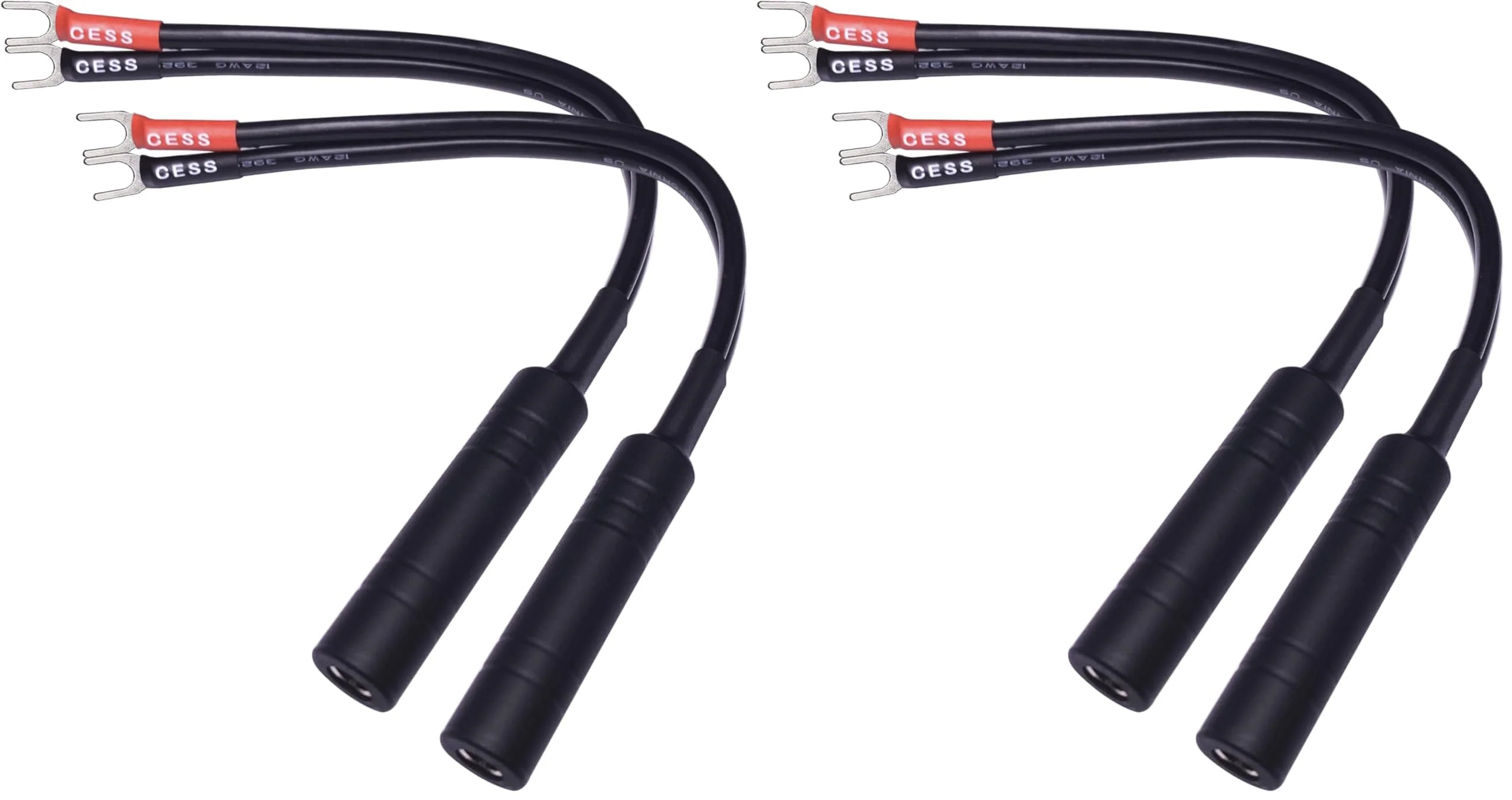 CNCESS CESS-002S Barrier Spade Fork to 1/4 Inch TS Speaker Cable Adapter (Small Spade) (Pack of 2) Small Spade (Pack of 2)