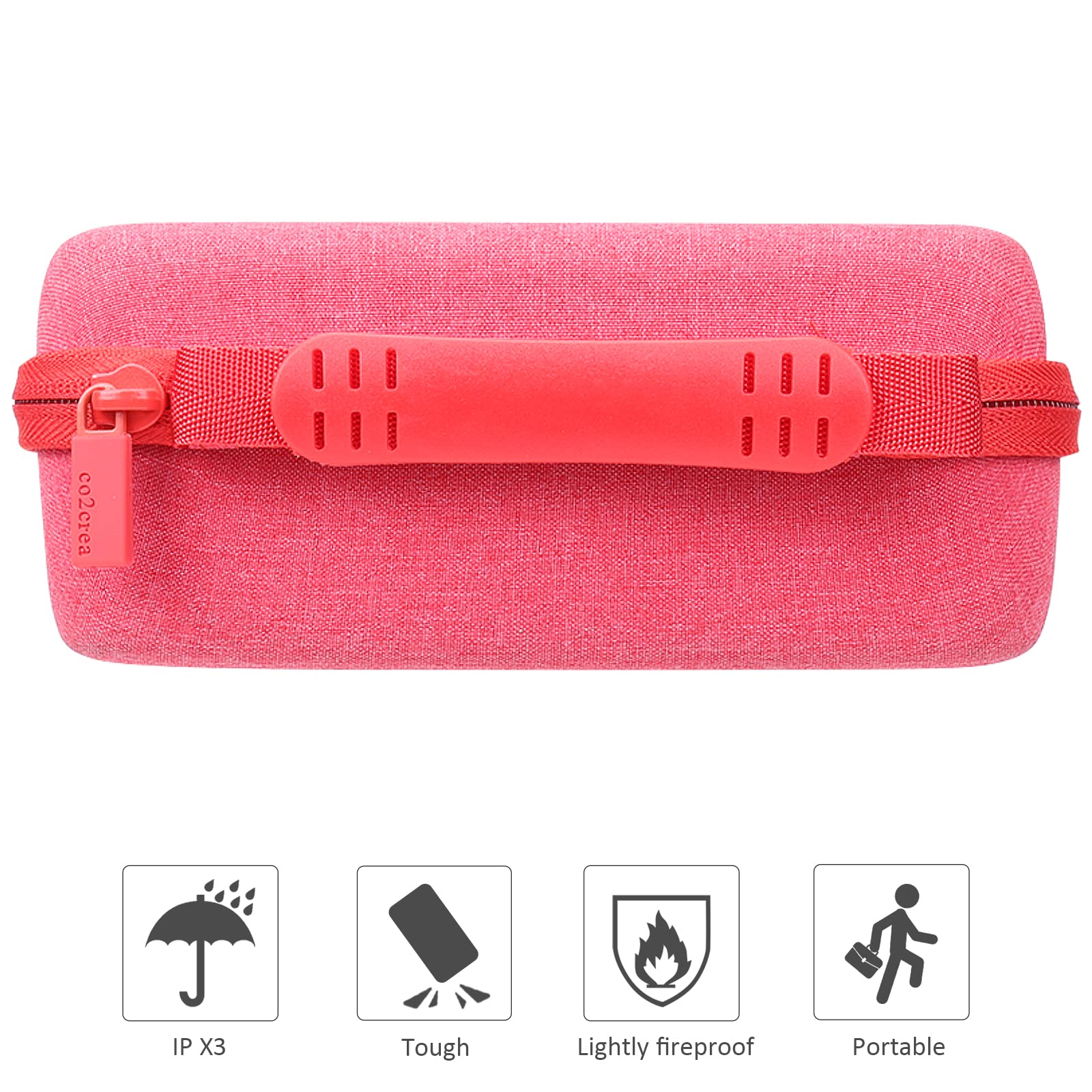 co2CREA Hard Carrying Case replacement for Zoom FOUR Bass Guitar Multi-Effects Processor Pedal (Zoom G1 B1 A1 FOUR Bass Guitar Case, Red Case) Zoom G1 B1 A1 FOUR Bass Guitar Case - Image 6