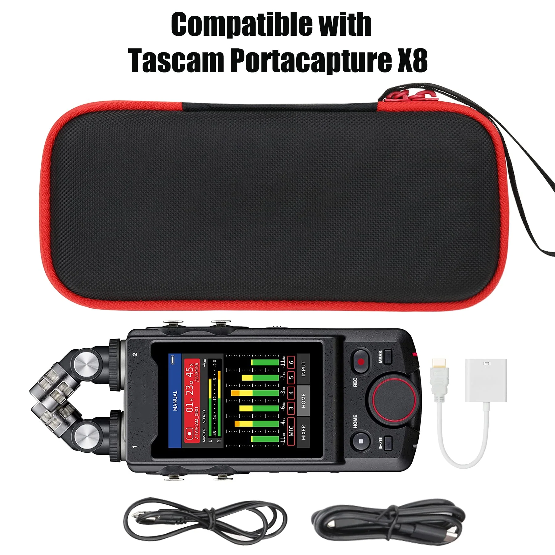 co2CREA Hard Case compatible with Tascam Portacapture X8 High Resolution Adaptive Multi-Track Recorder for Portacapture X8 - Image 7