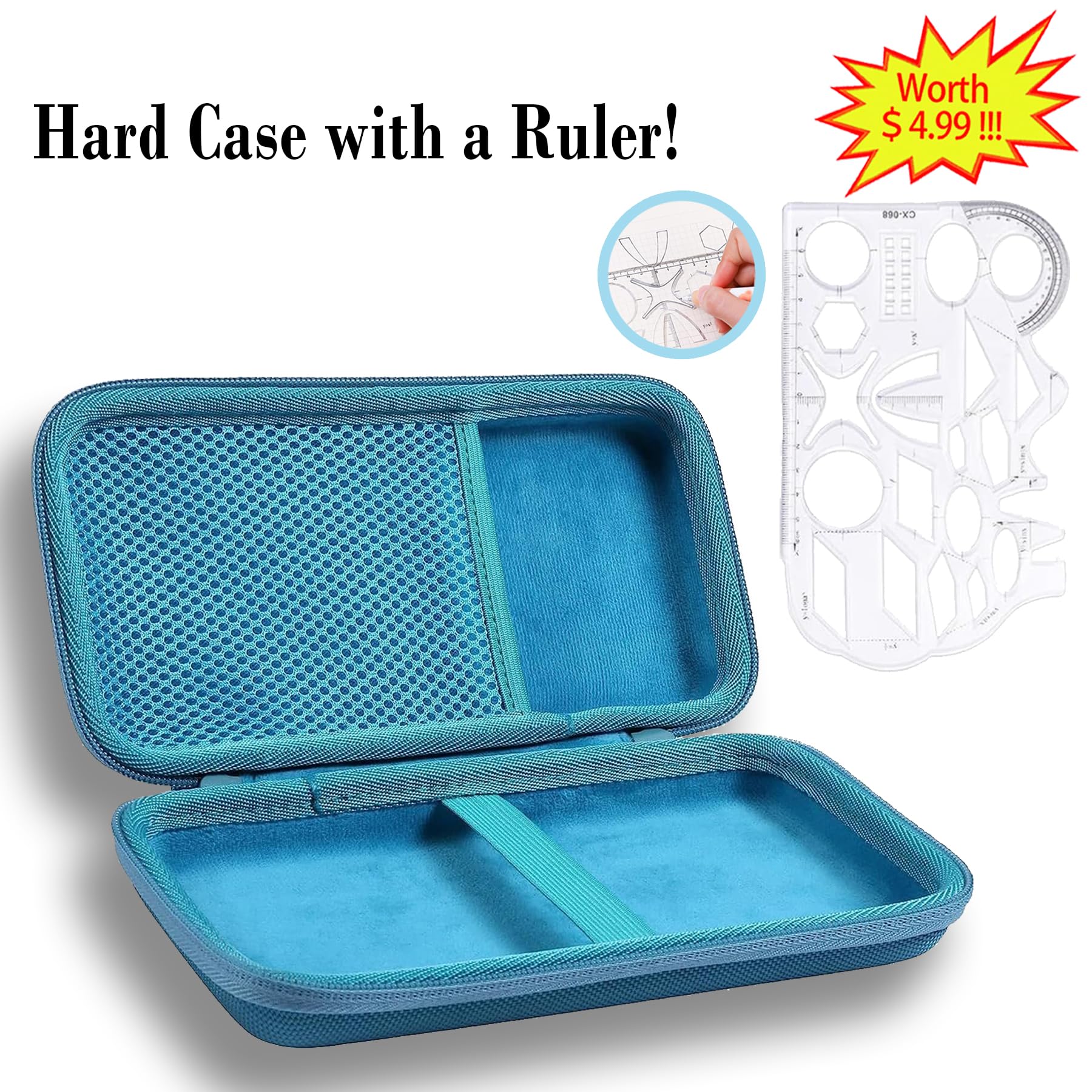 co2CREA Hard Case Compatible with Texas Instruments TI-84 Plus CE/TI-84 Plus/TI-Nspire CX II CAS/TI-Nspire CX II/TI-83 Plus/TI-89 Titanium/TI-85 / TI-86 Color Graphing Calculator, Teal Teal Case - Image 3