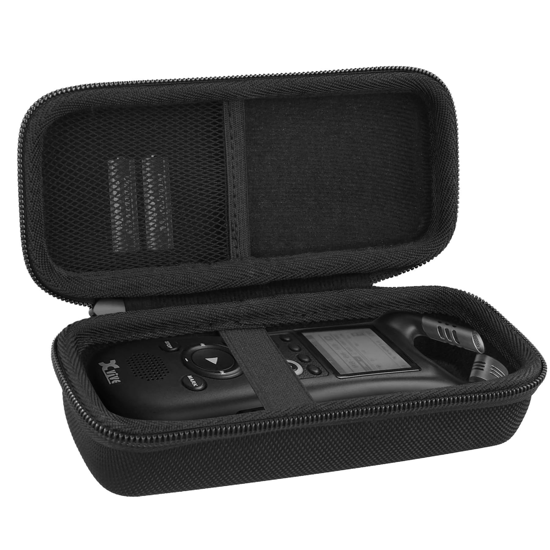 co2CREA Hard Travel Case for Xvive XV1-R Portable Stereo Audio Recorder, Shockproof Dustproof Protective Storage Bag with Hand Strap and Mesh Pocket - Image 2
