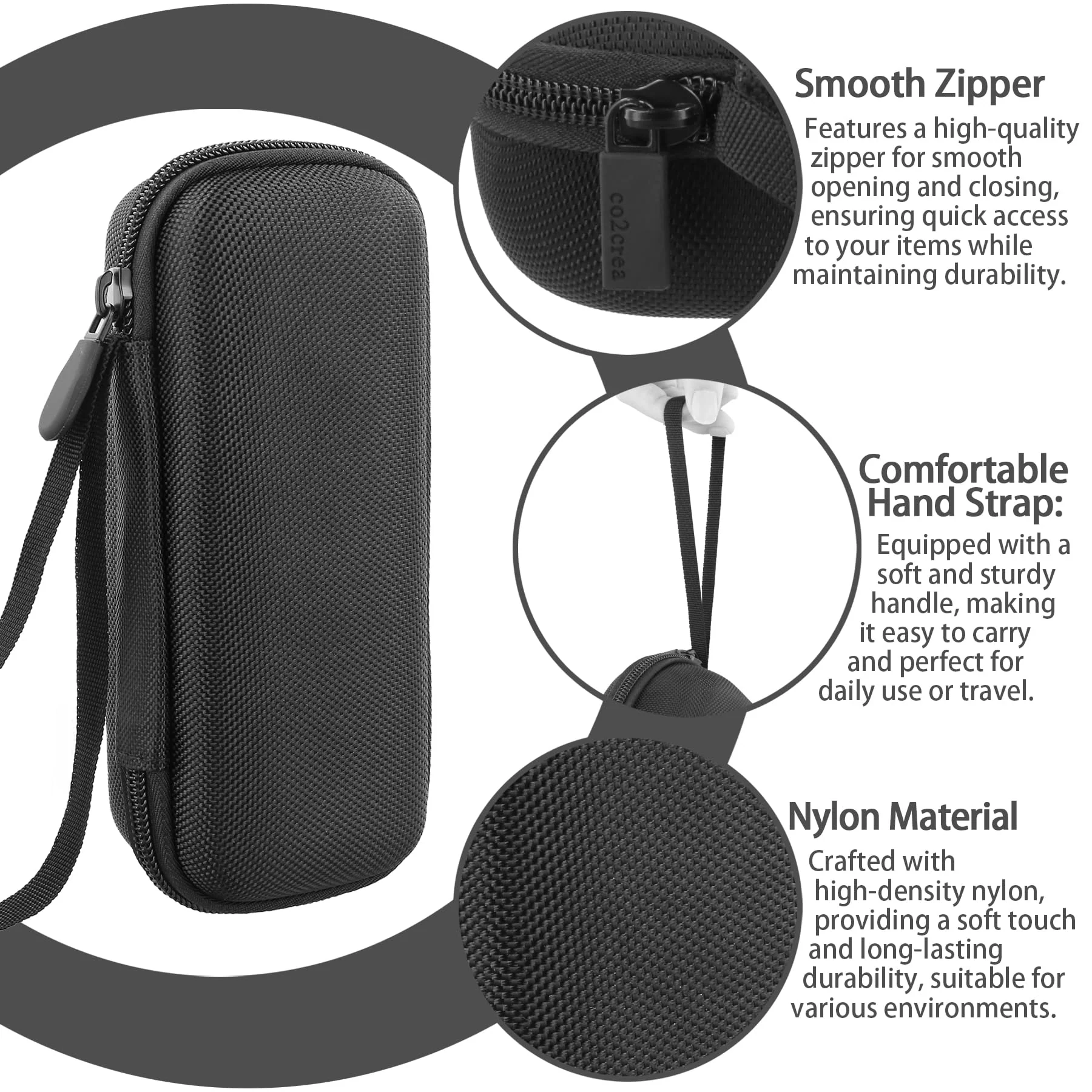 co2CREA Hard Travel Case for Xvive XV1-R Portable Stereo Audio Recorder, Shockproof Dustproof Protective Storage Bag with Hand Strap and Mesh Pocket - Image 4