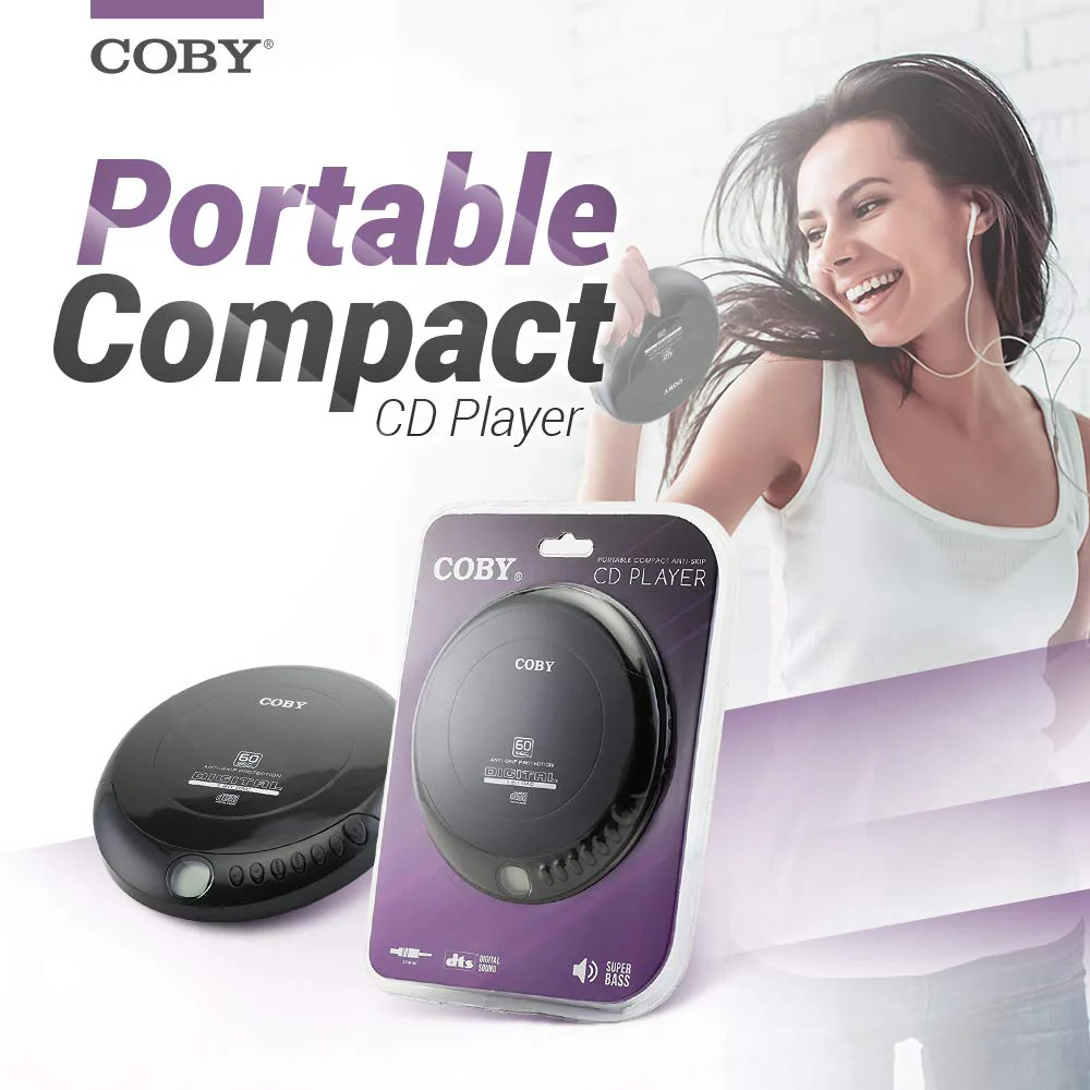 Coby Portable Compact Anti-Skip CD Player – Lightweight & Shockproof Music Disc Player w/ Pro-Quality Earbuds - For Kids & Adults - Home Car & Travel Standard Packaging - Image 3